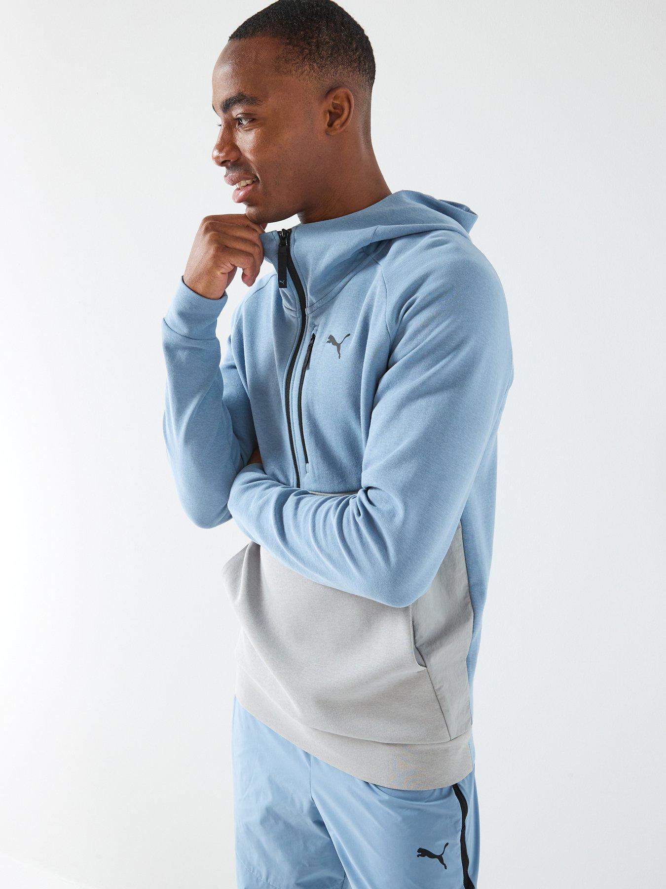 Image 5 of 6 of Puma Mens Pumatech Half Zip Hoodie - Blue