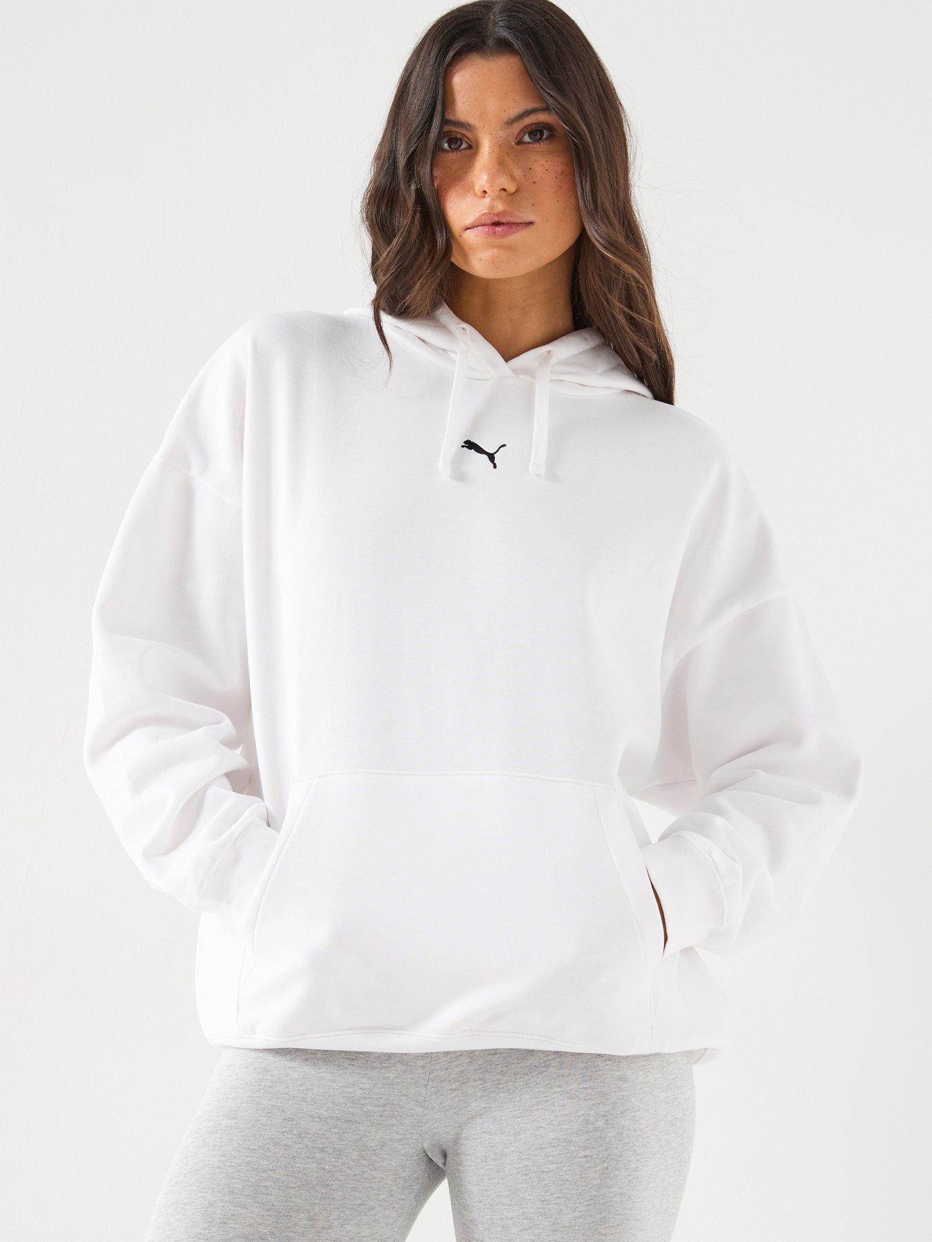 Puma: Womens Essentials Oversized Hoodie Fleece - White