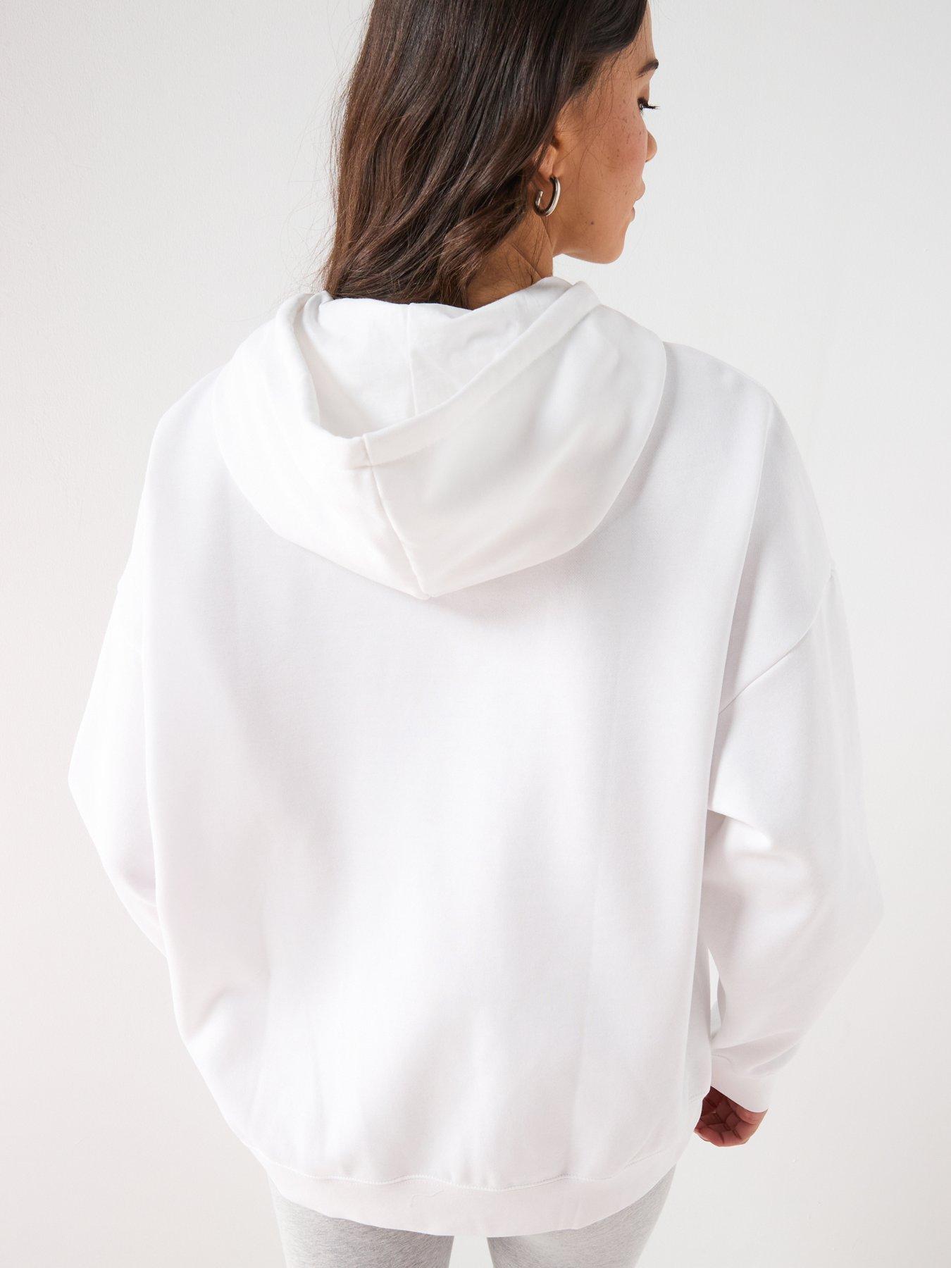 Image 2 of 6 of Puma Womens Essentials Oversized Hoodie Fleece - White