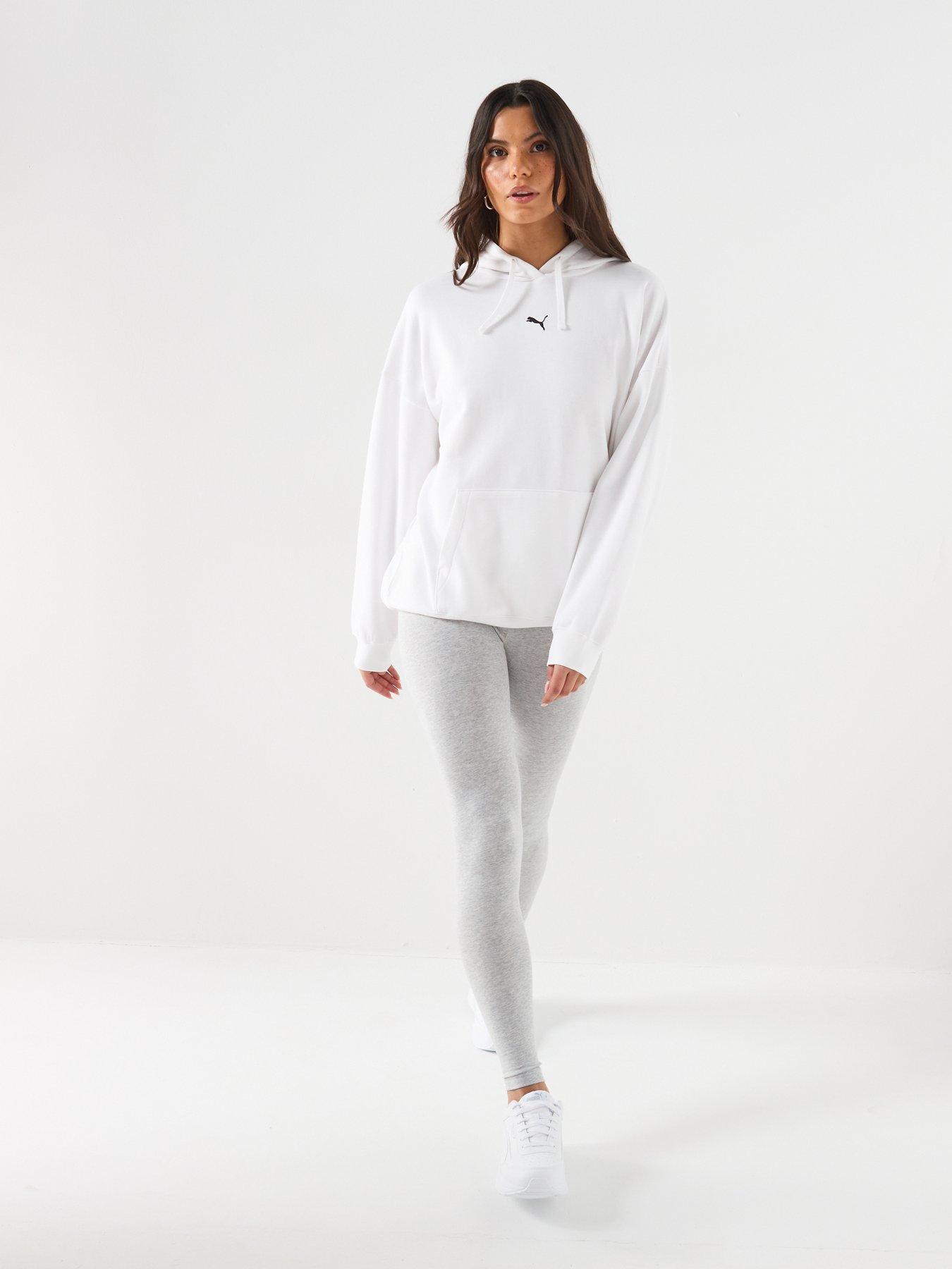 Image 3 of 6 of Puma Womens Essentials Oversized Hoodie Fleece - White