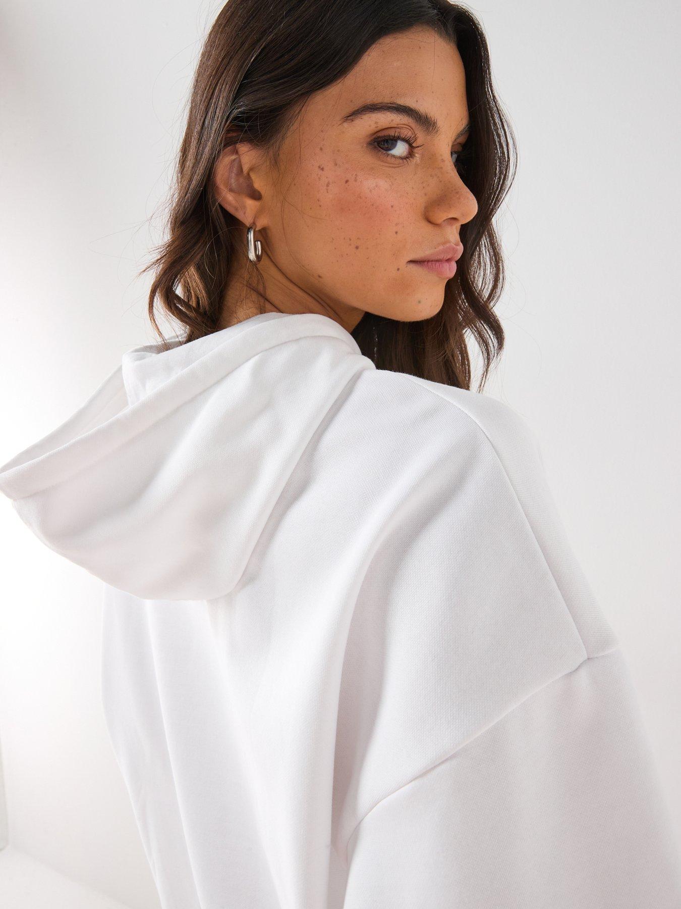 Image 5 of 6 of Puma Womens Essentials Oversized Hoodie Fleece - White