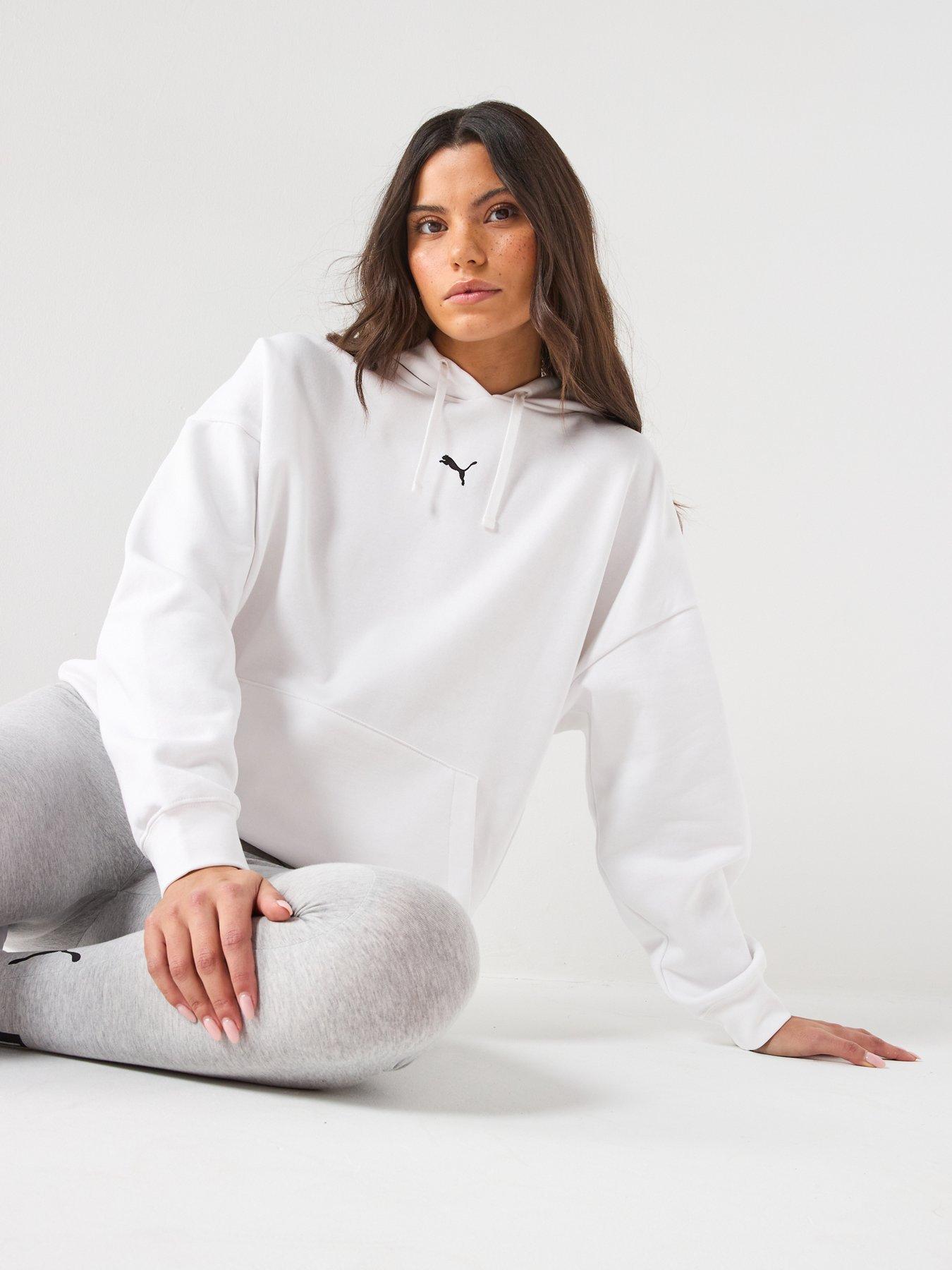 Image 6 of 6 of Puma Womens Essentials Oversized Hoodie Fleece - White