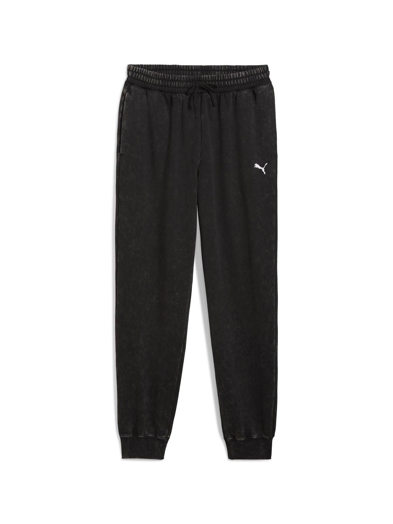 Puma: Mens Essentials Elevated Relaxed Wash Sweatpants Fleece - Black