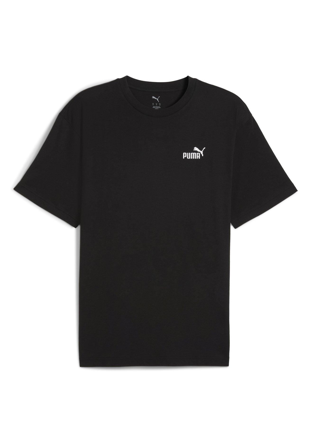 Puma Mens Essentials Relaxed Small No 1 Logo Tee - Black