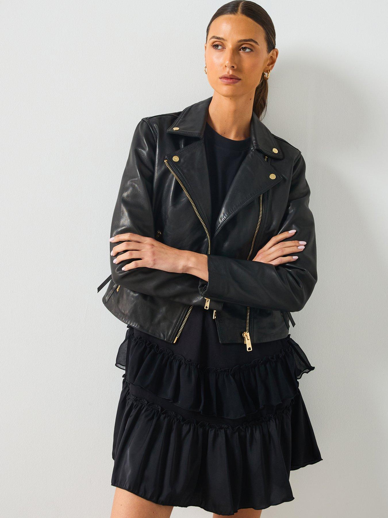 Image 1 of 5 of AllSaints Dalby Biker - Black
