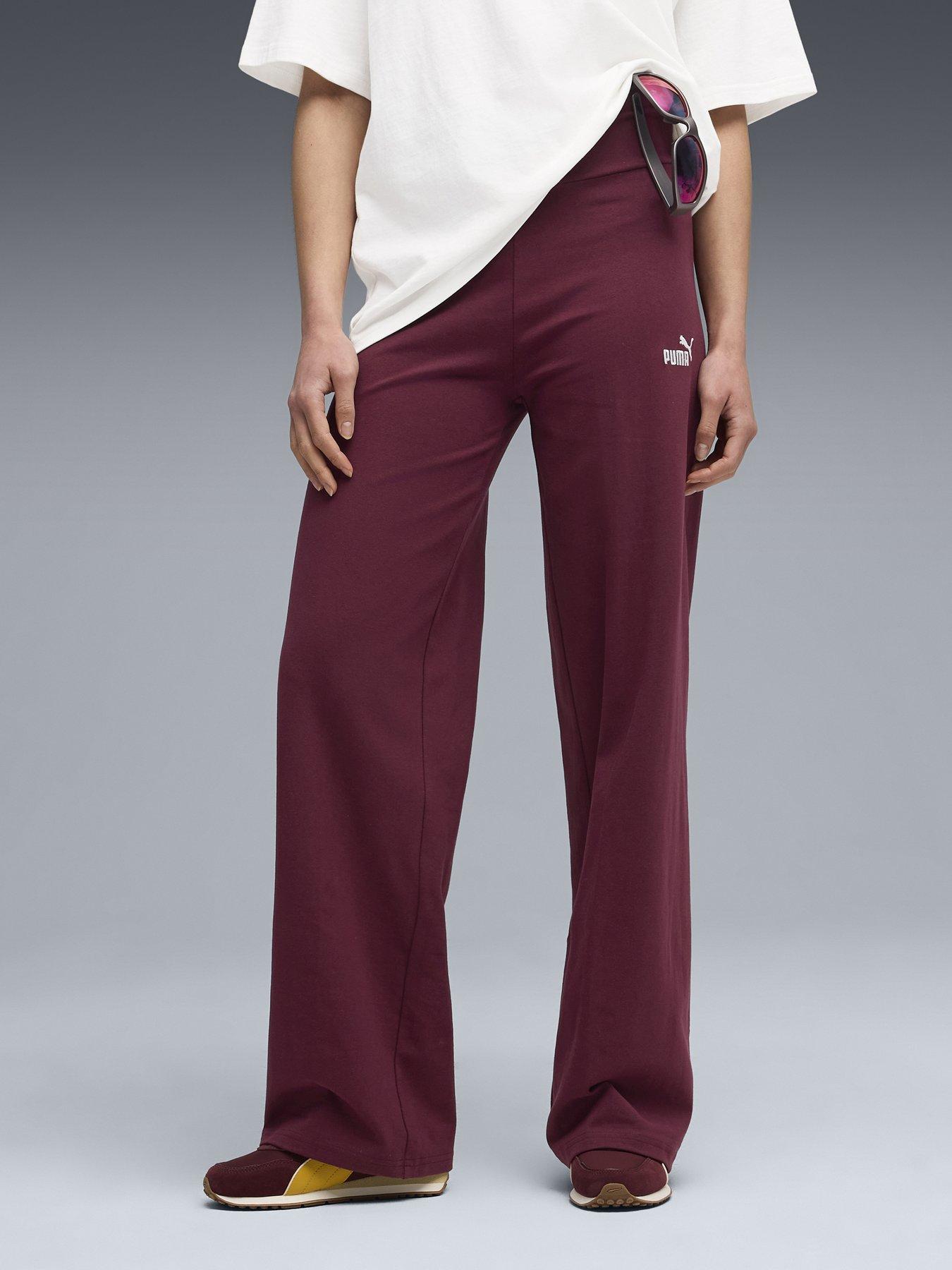 Puma Ess Small No 1 Logo High-Waist Straight Leggings - Red