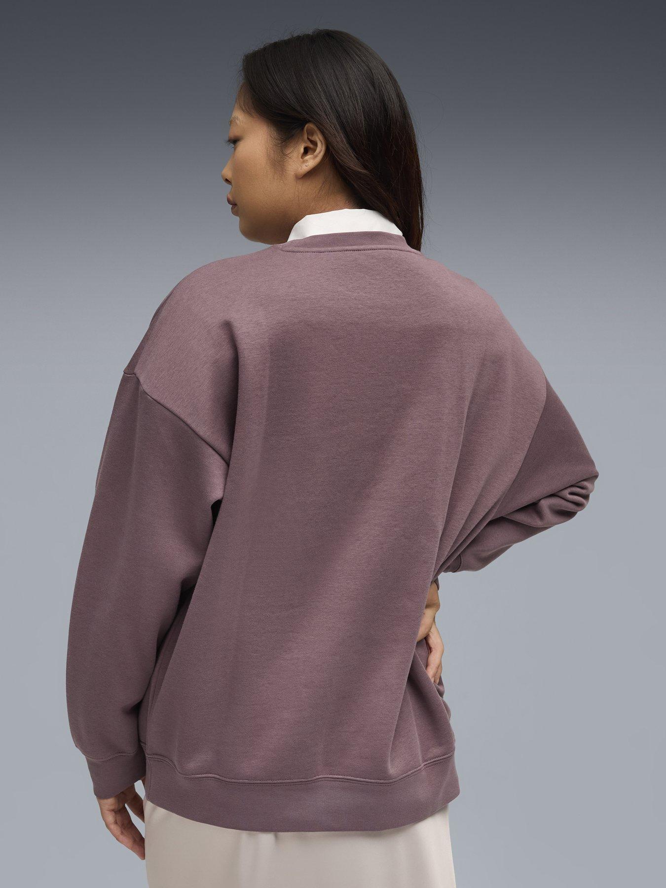 Image 2 of 5 of Puma Womens Essentials Oversized Crew Fleece - Red