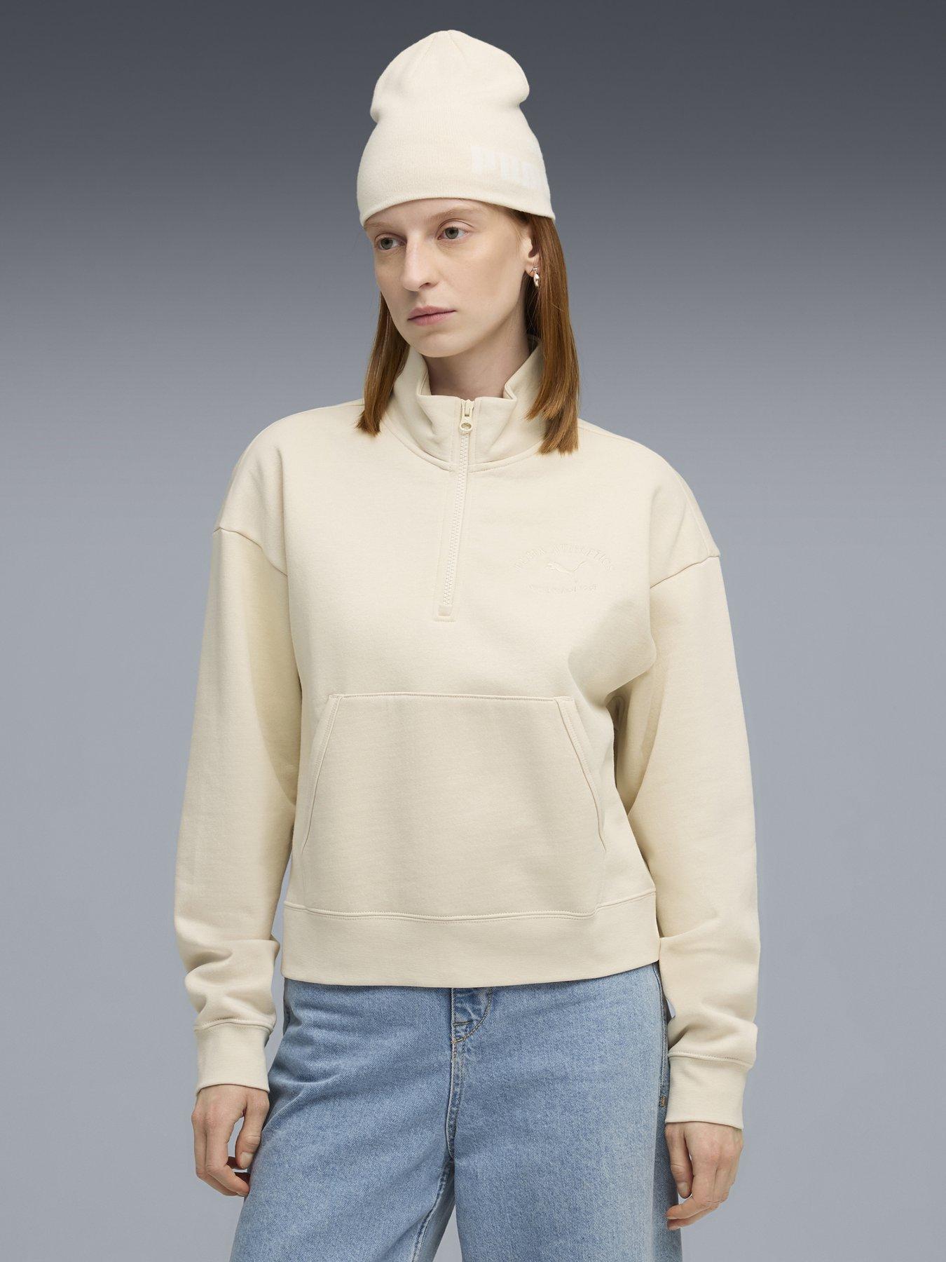Image 1 of 5 of Puma Class Comfort Half Zip Short Crew - Cream