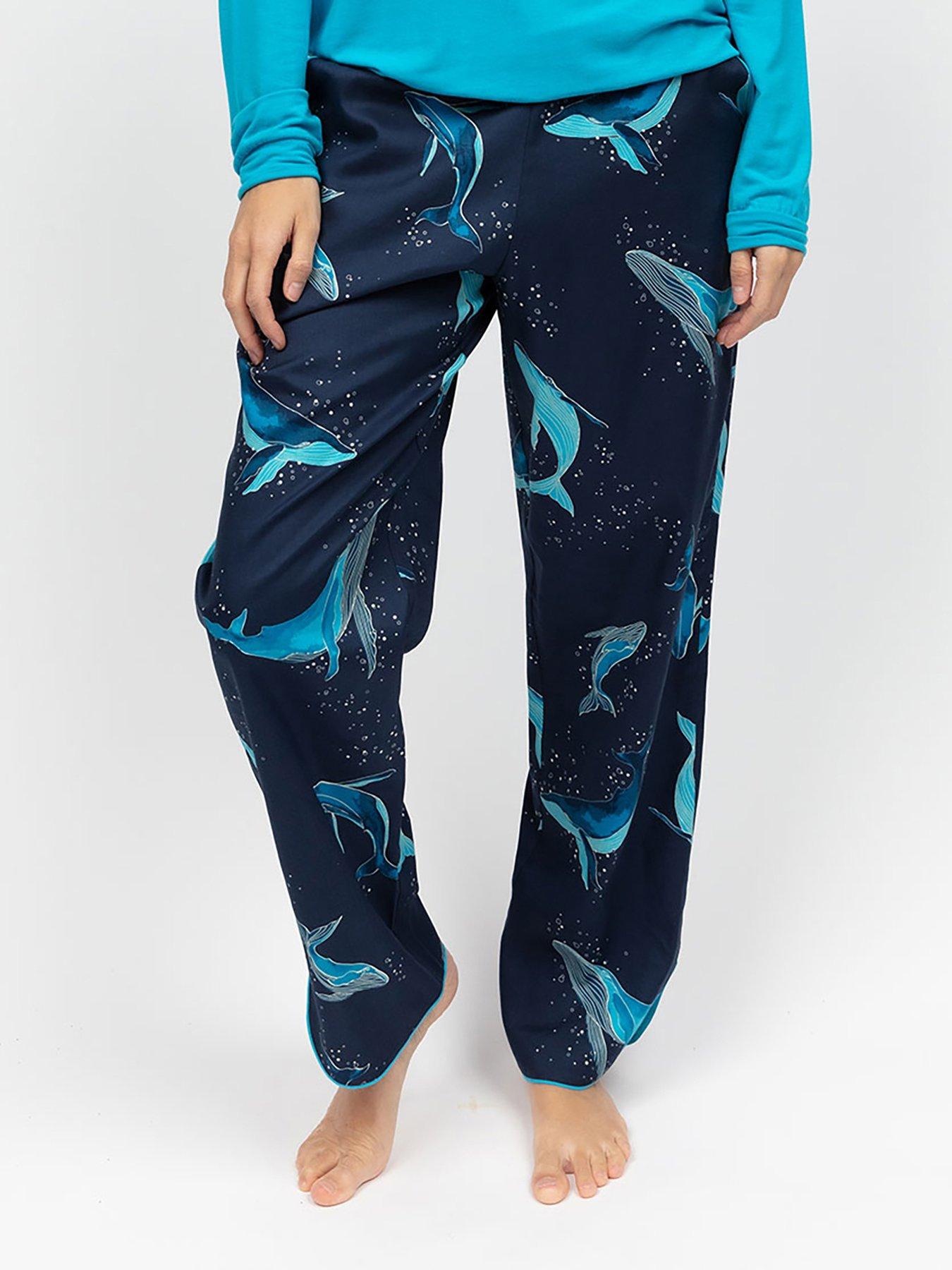 undefined Cyberjammies Marina Navy Whale Print Pyjama Bottoms - Navy