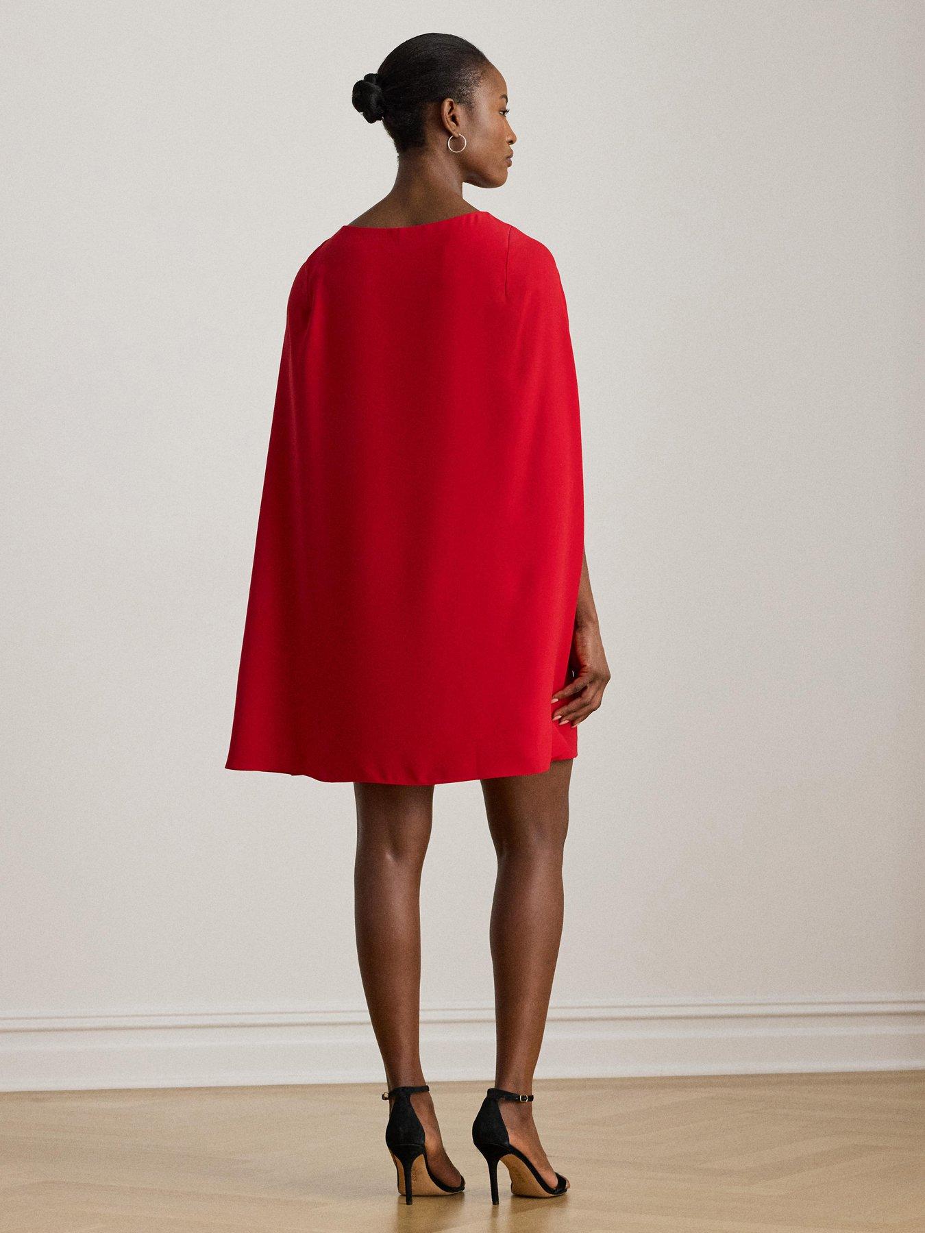 Lauren by Ralph Lauren Petra Long Sleeve Mini Cocktail Dress - Red | Very