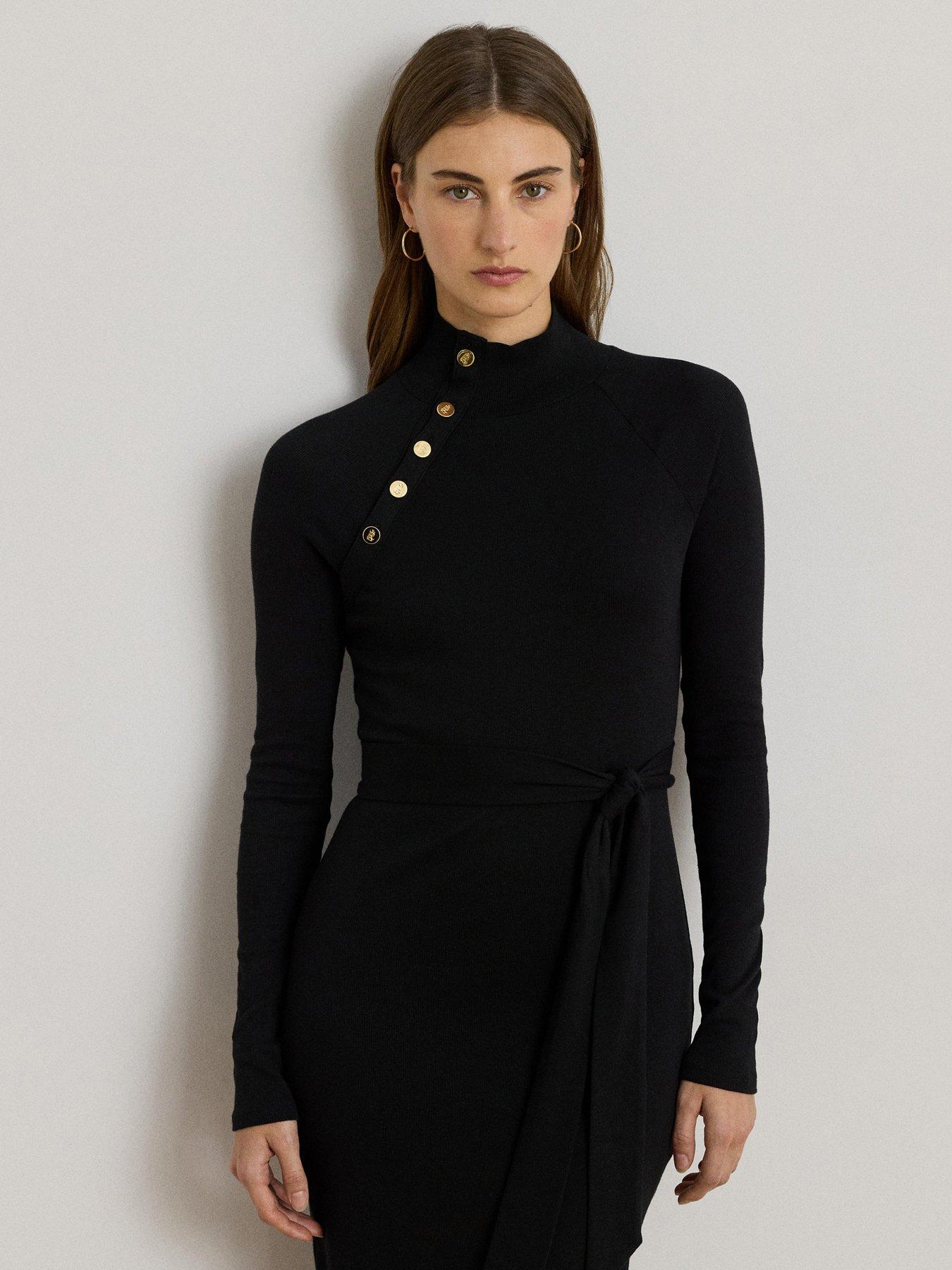 black mini mesh dress OW Collection Swirl Mini Dress