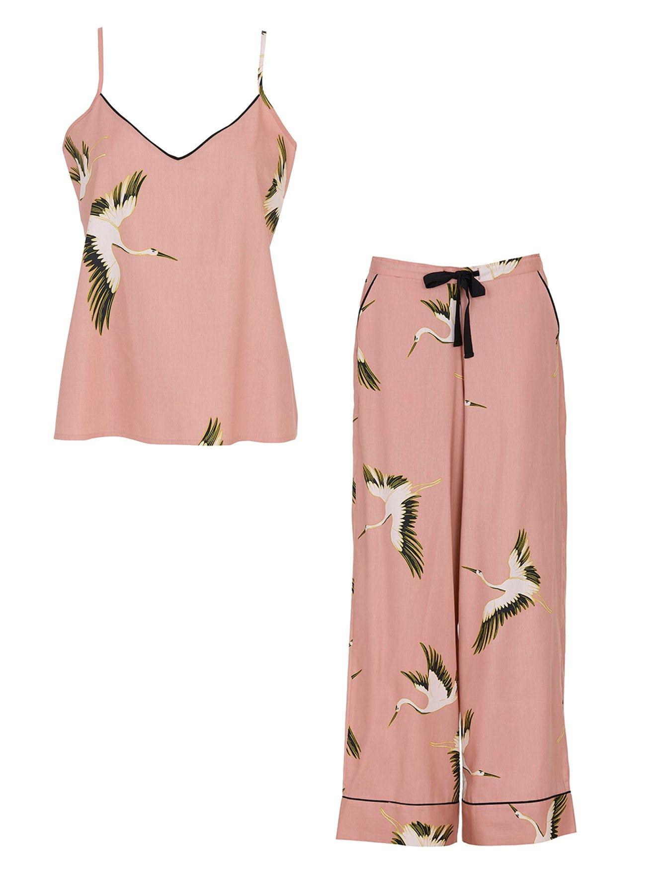 undefined Cyberjammies Bonnie Pink Crane Bird Print Cami Pyjama Set  - Pink