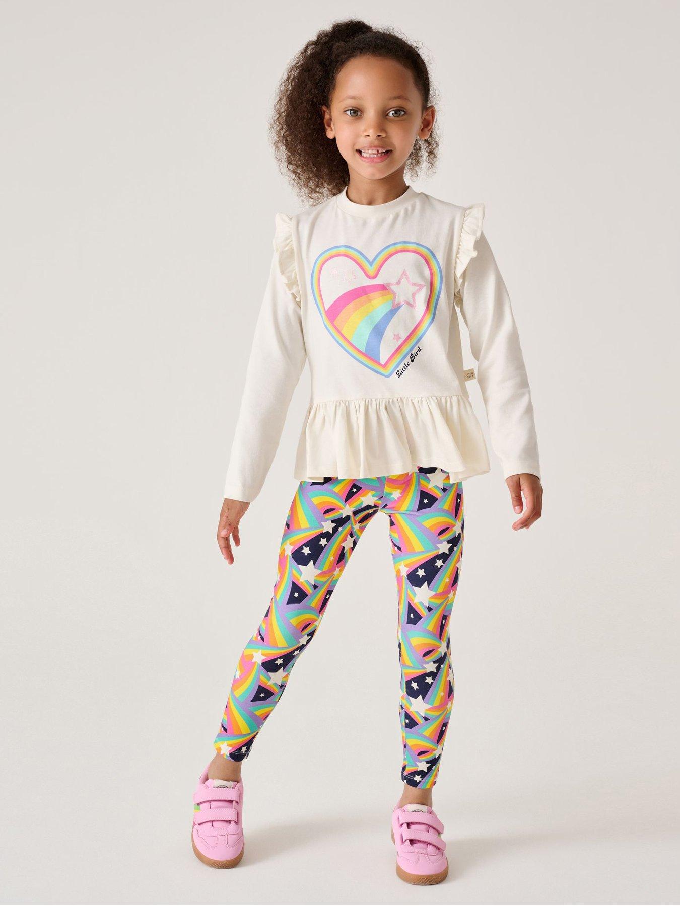 Little Bird Girls Heart T-shirt And Legging Set - Multi