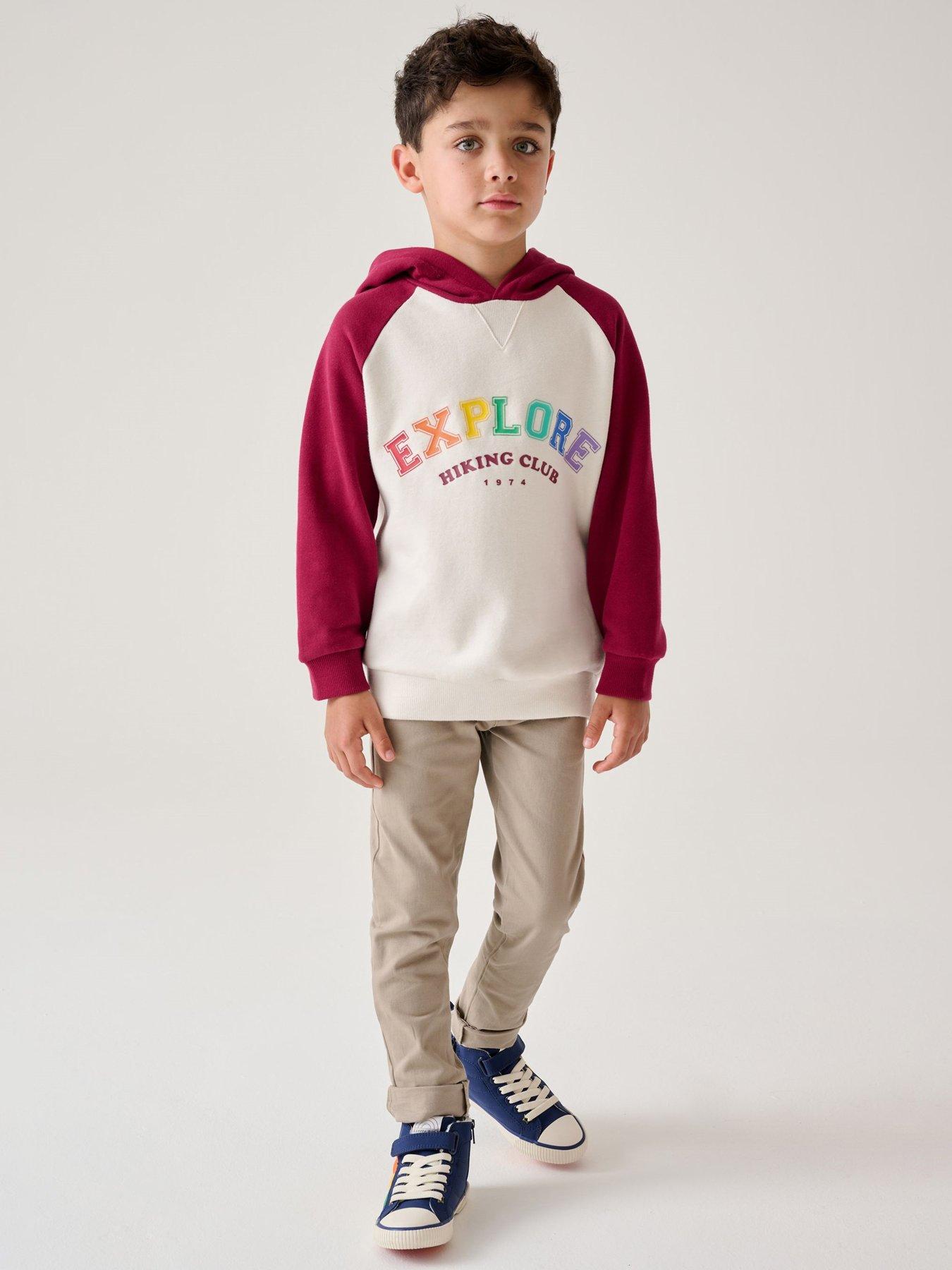undefined Boys Explore Rainbow Hoodie - Red