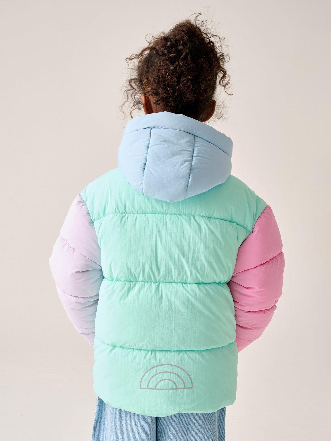 Image 3 of 6 of Little Bird Girls Pastel Colour Block Coat - Multi