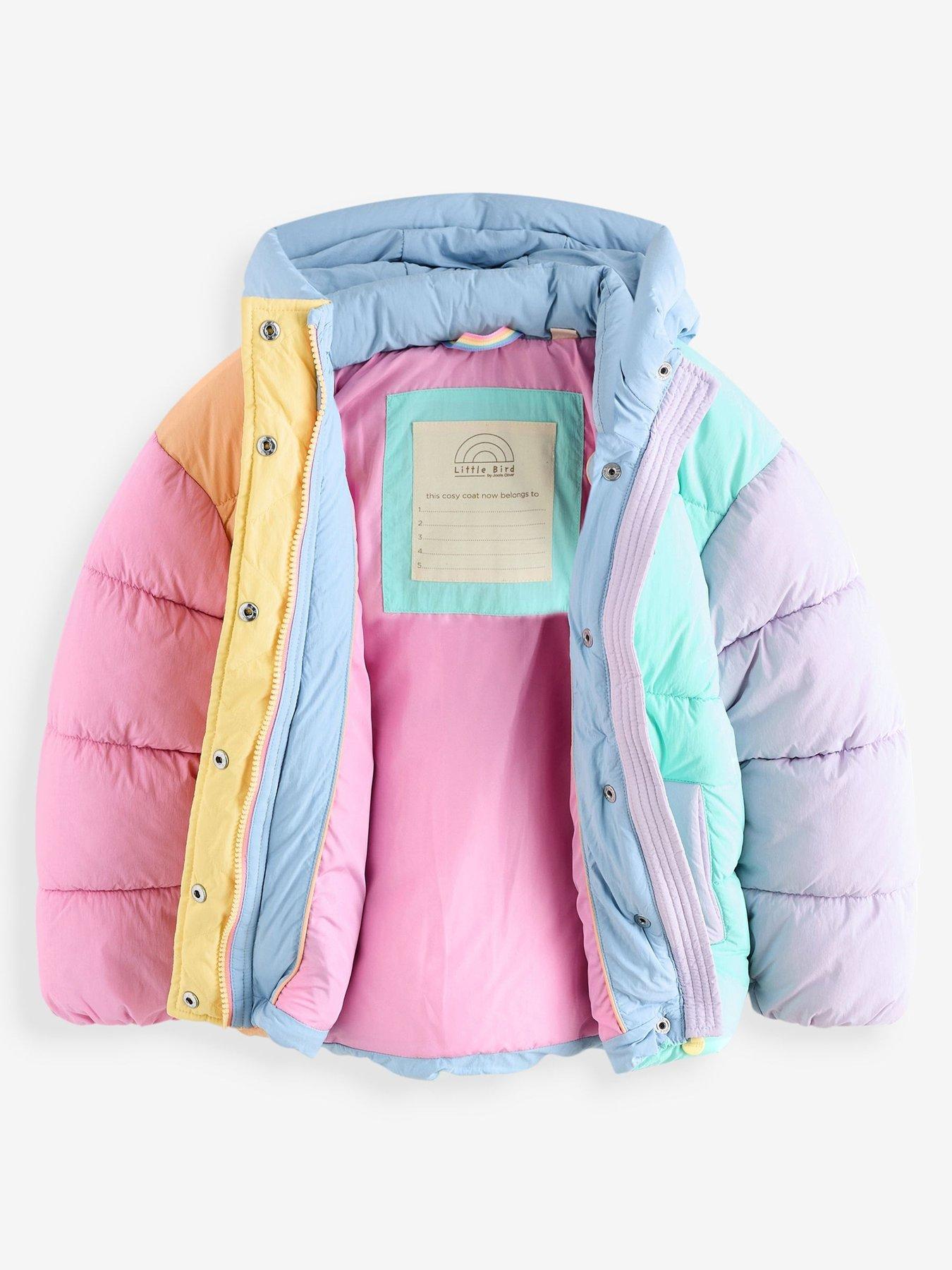 Image 6 of 6 of Little Bird Girls Pastel Colour Block Coat - Multi
