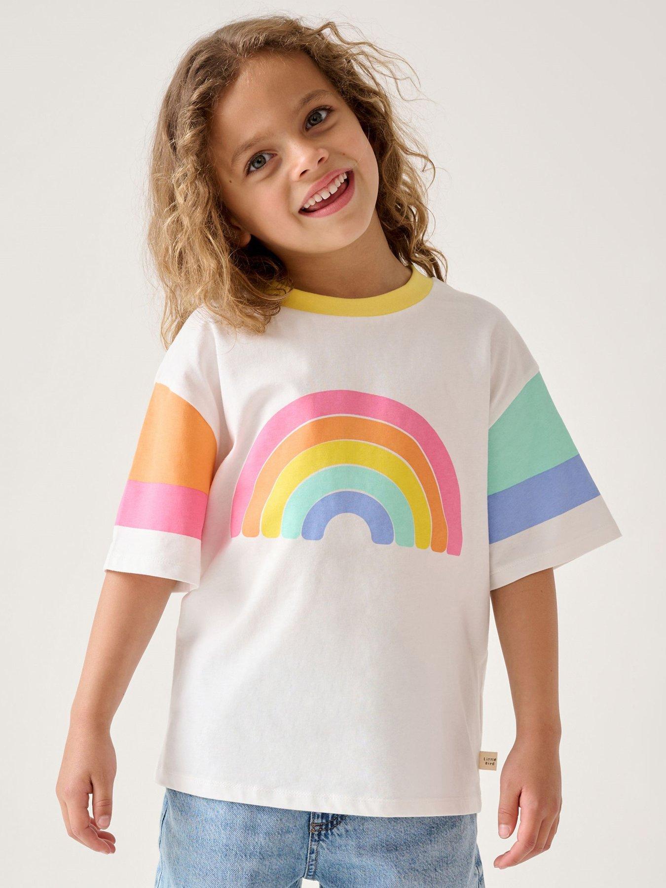 undefined Girls Rainbow T-shirt - White