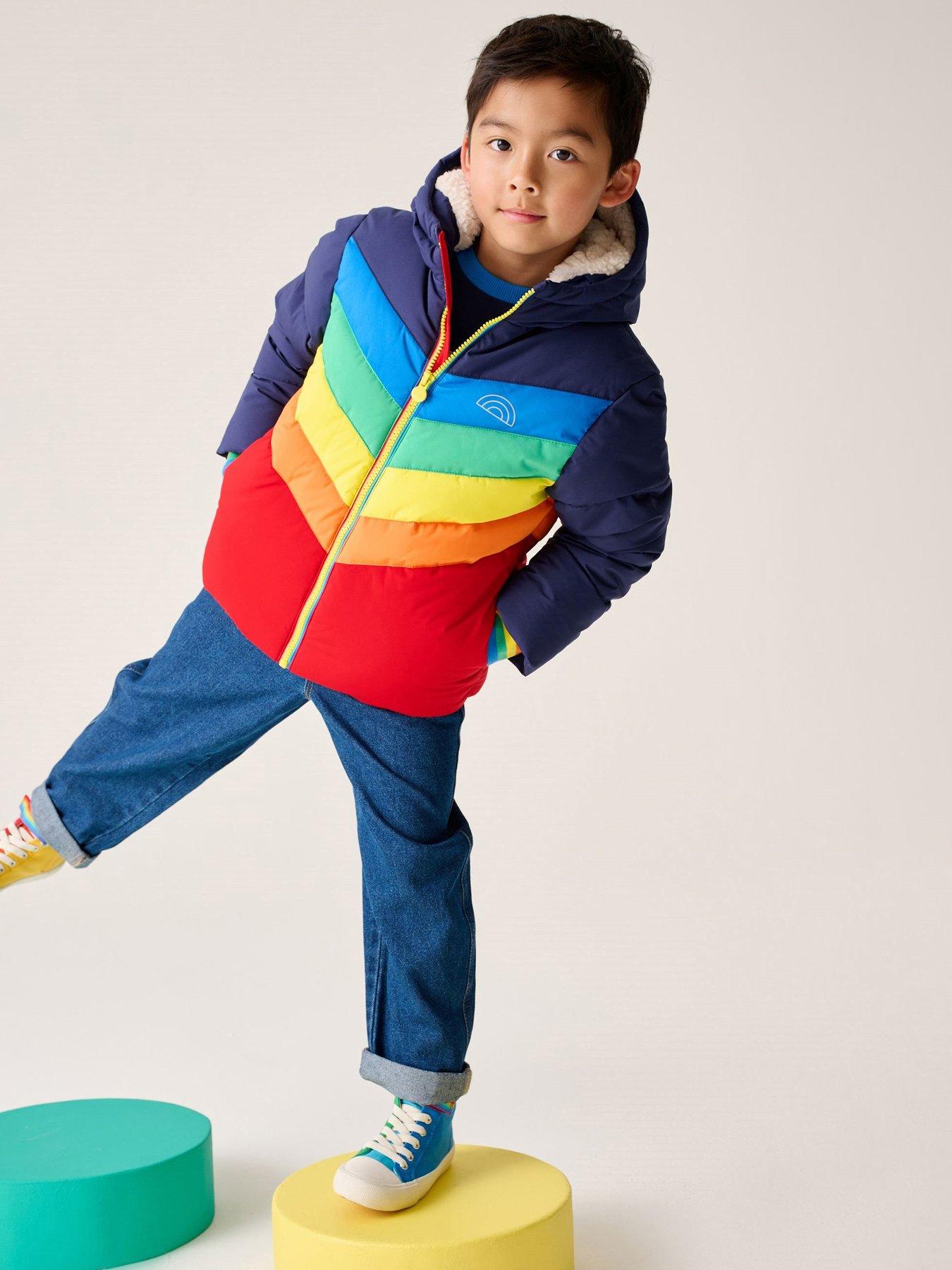 undefined Boys Rainbow Chevron Padded Jacket - Multi