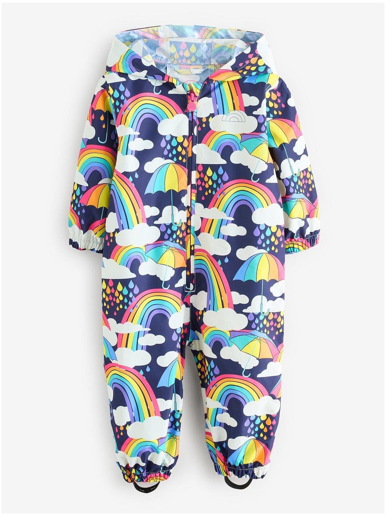undefined Girls Rainbow Puddlesuit - Multi