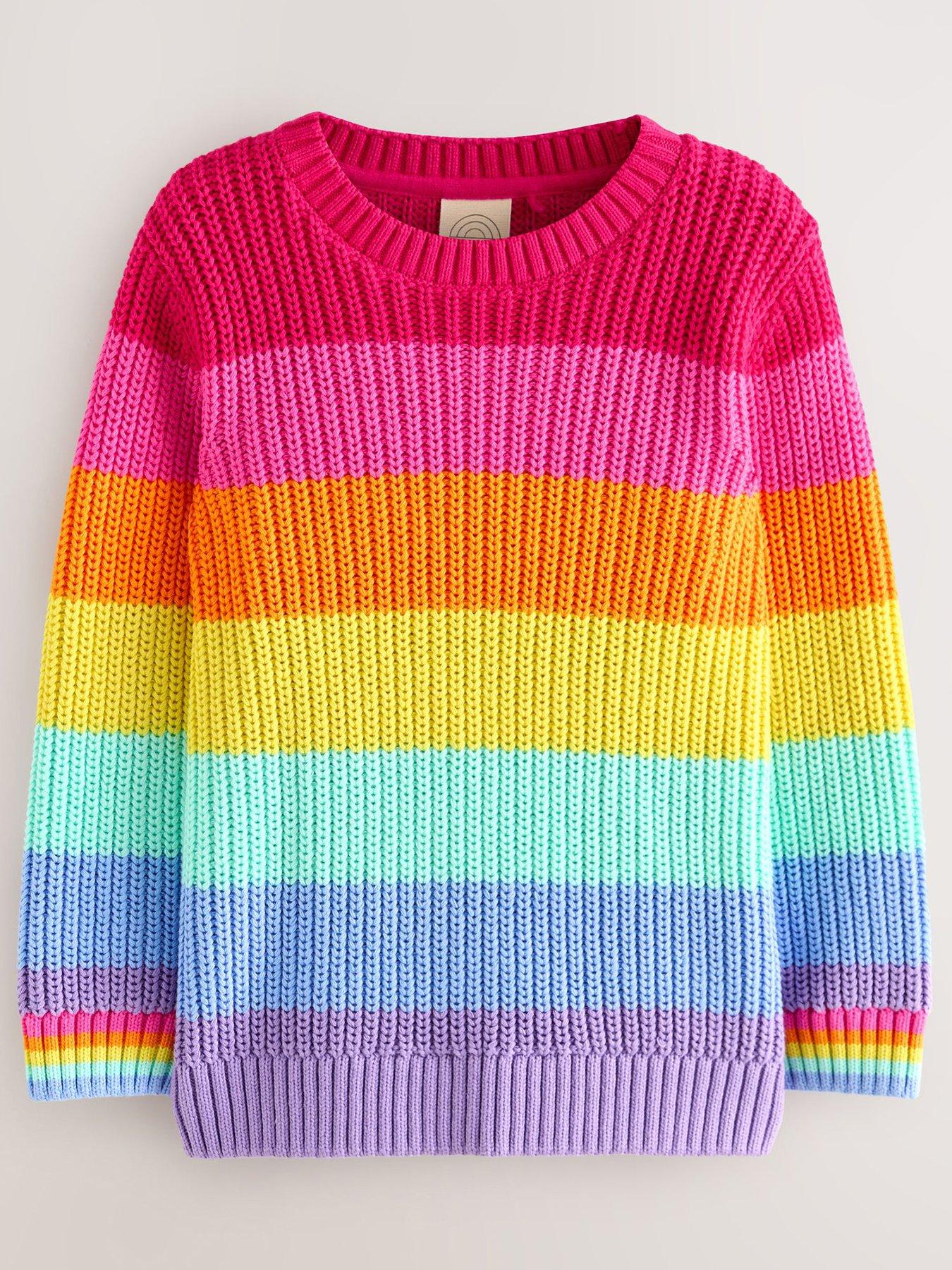 Little Bird Girls Rainbow Stripe Jumper - Multi