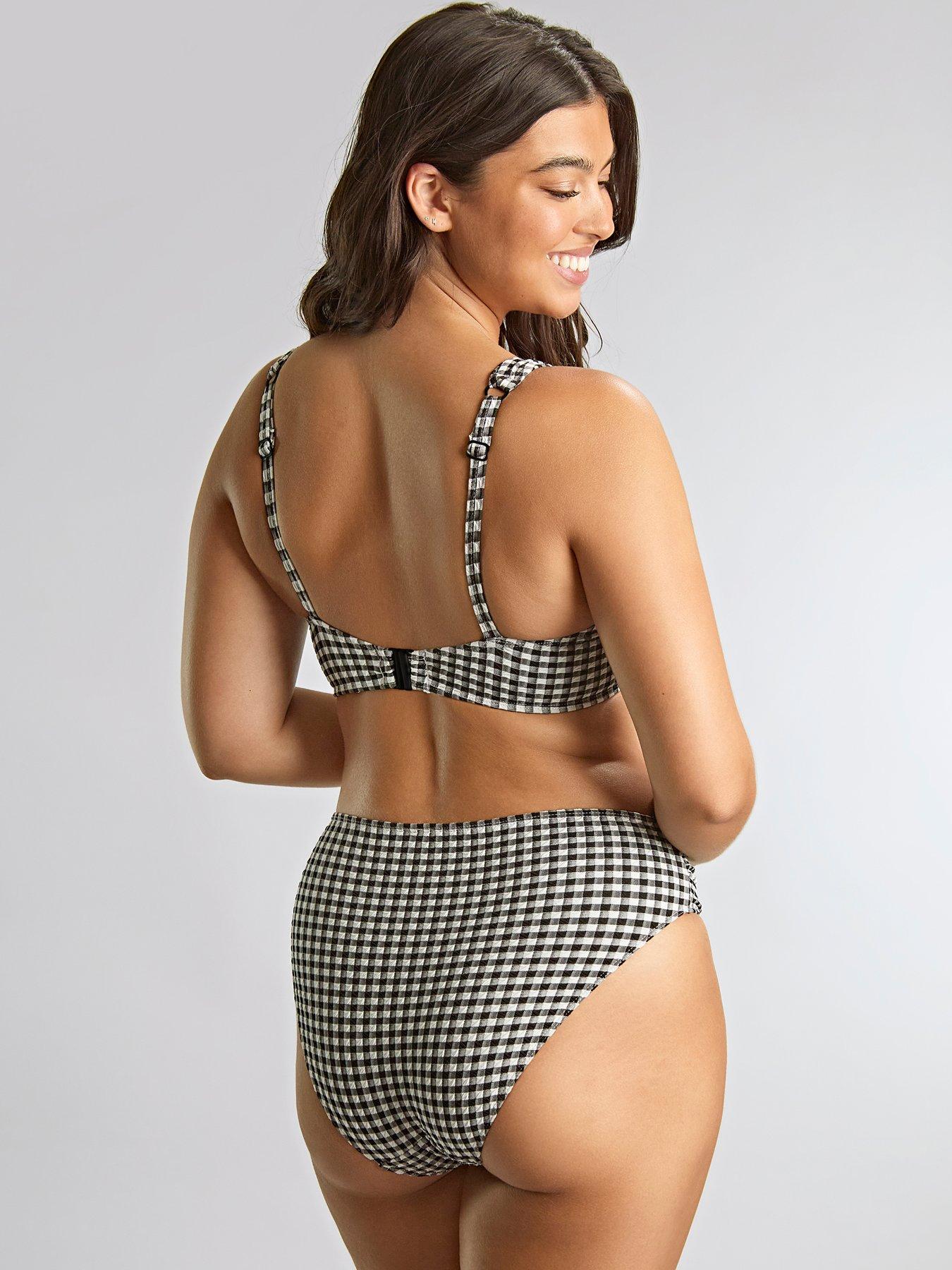 Image 2 of 6 of Panache Swim Gingham Olivia Full Cup Bikini Top - Gingham Black