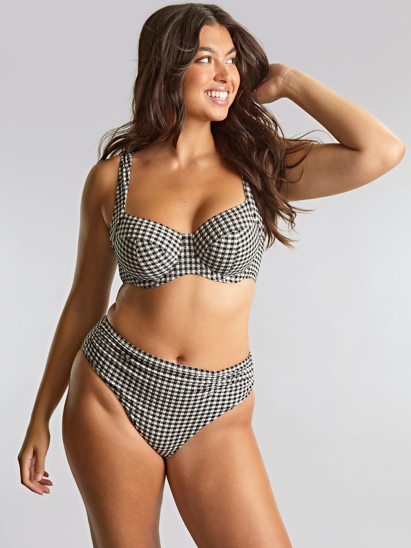 Image 3 of 6 of Panache Swim Gingham Olivia Full Cup Bikini Top - Gingham Black