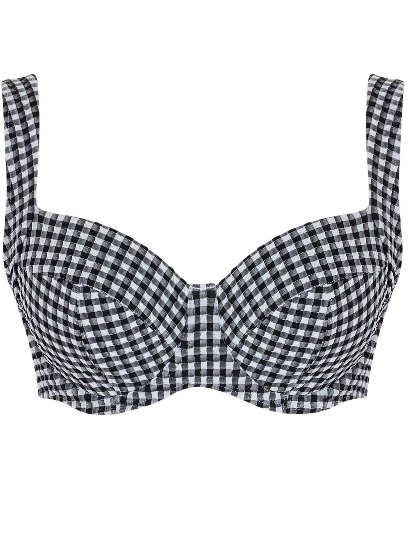 Image 6 of 6 of Panache Swim Gingham Olivia Full Cup Bikini Top - Gingham Black