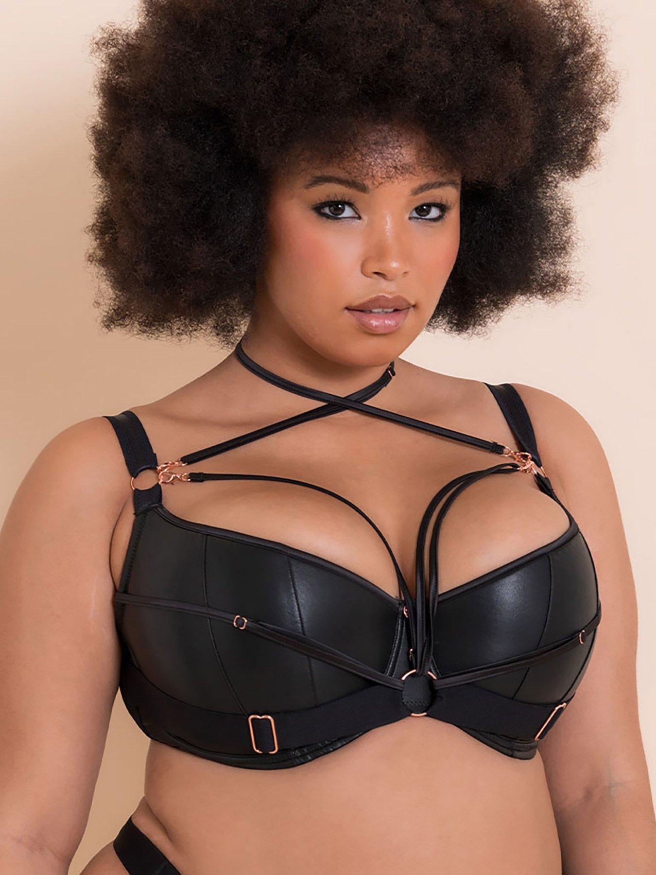 undefined Scantilly Harnessed Padded Half Cup Bra Black
