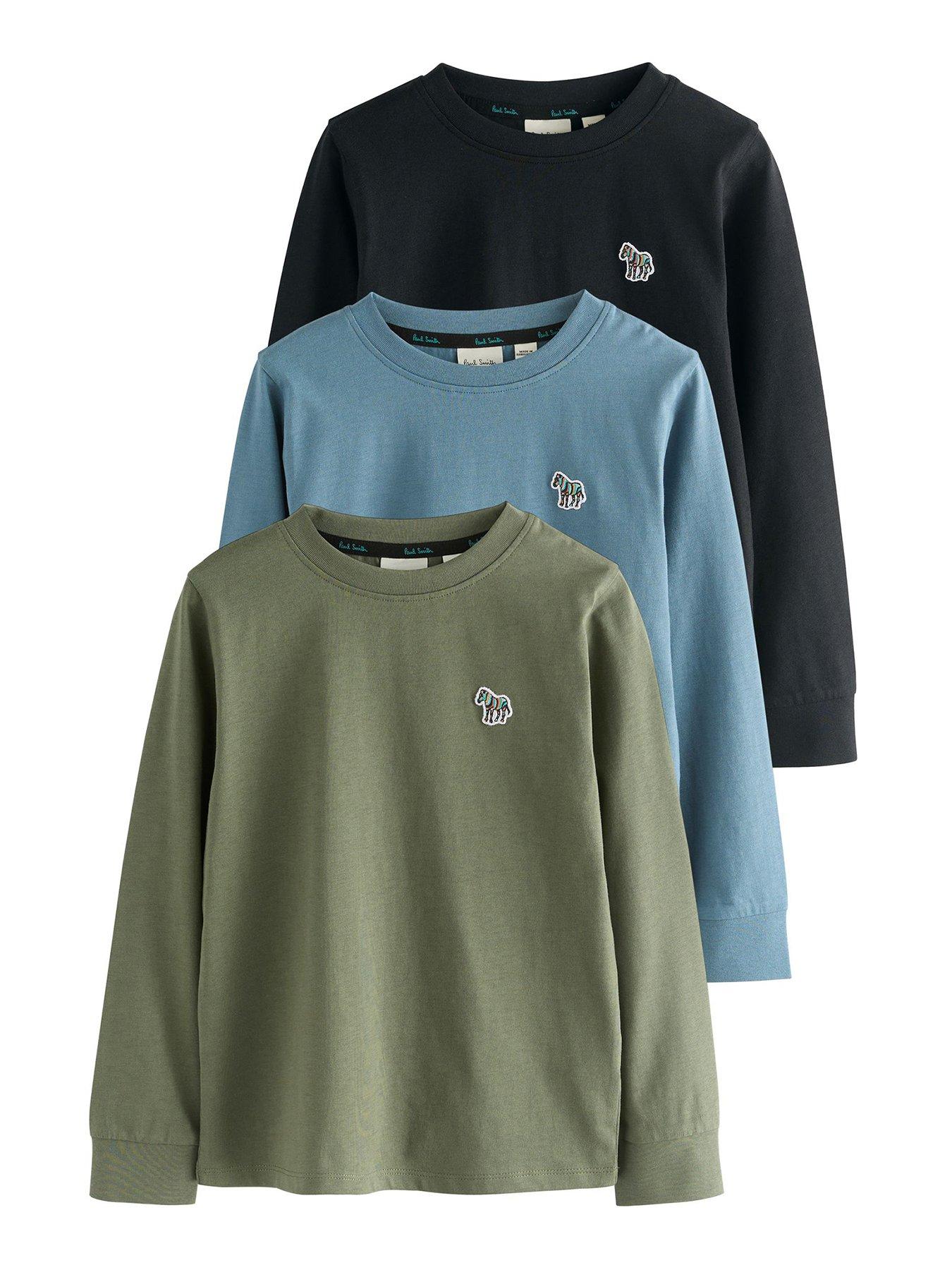 Paul Smith Junior Boys 3 Pack Long Sleeved Zebra T-shirts - Multi