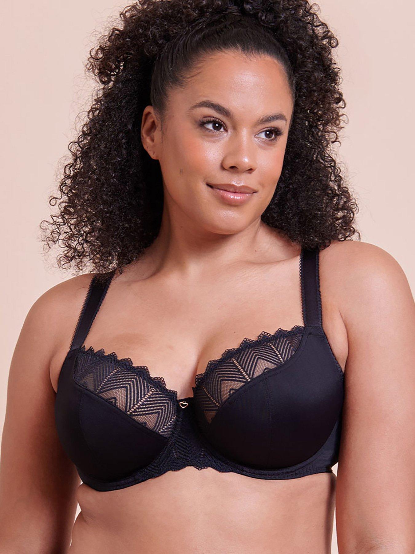 Curvy Kate Wild One Balcony Bra Black, Black, Size 34Hh, Women