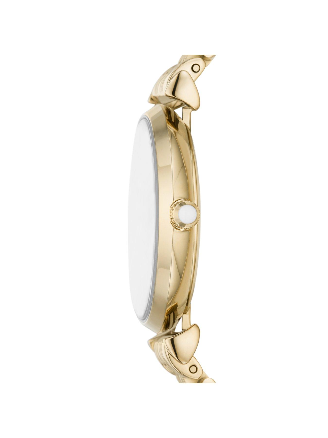 Image 3 of 6 of Emporio Armani Women's Gianni T-Bar Two-Hand, -Tone Stainless Steel Watch, Ar11608 - Gold