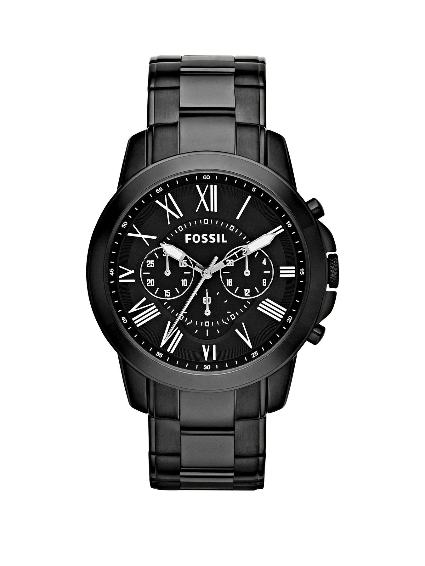 Fossil Grant Chronograph Stainless Steel Watch FS4832 - Black