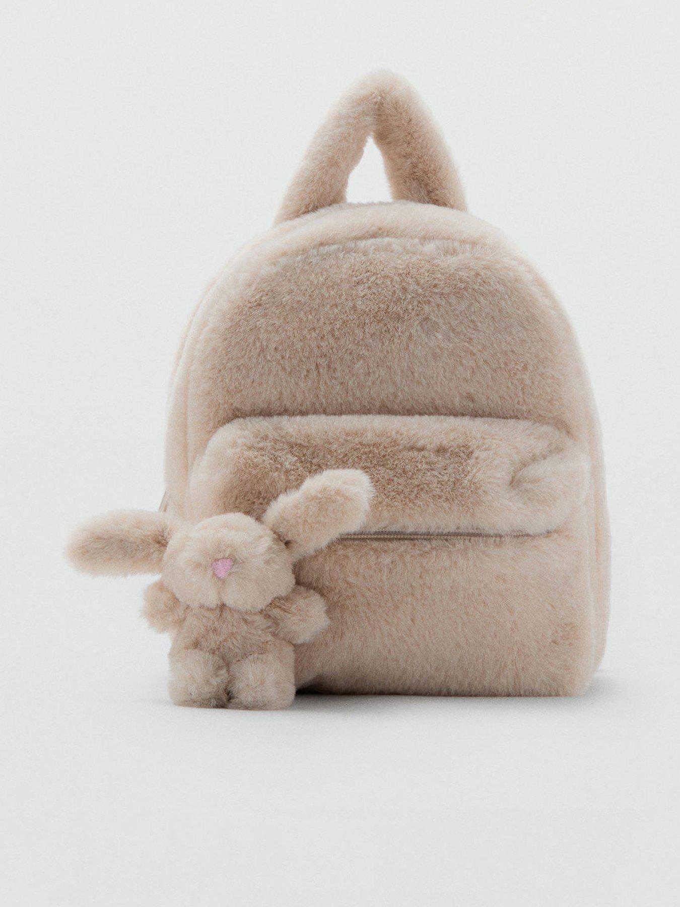 undefined Younger Girls Faux Fur Backpack - Beige