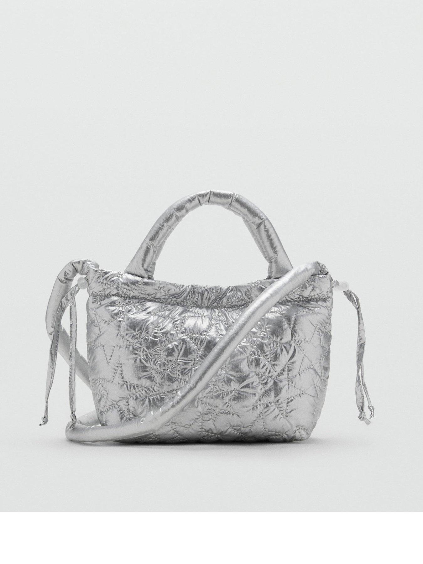 undefined Girls Metallic Star Quilted Bag - Silver