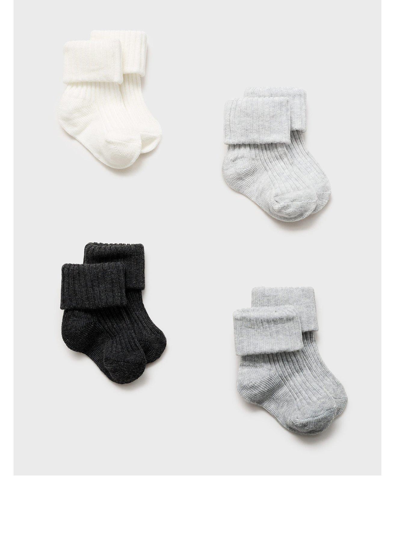 Mango Baby Unisex 4 Pack Socks - Grey