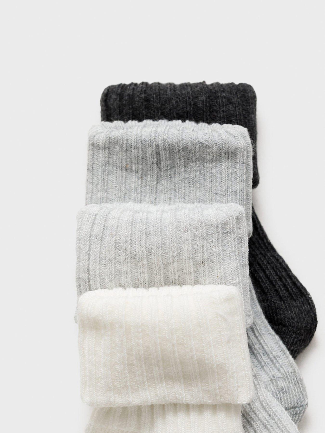 Image 4 of 4 of Mango Baby Unisex 4 Pack Socks - Grey