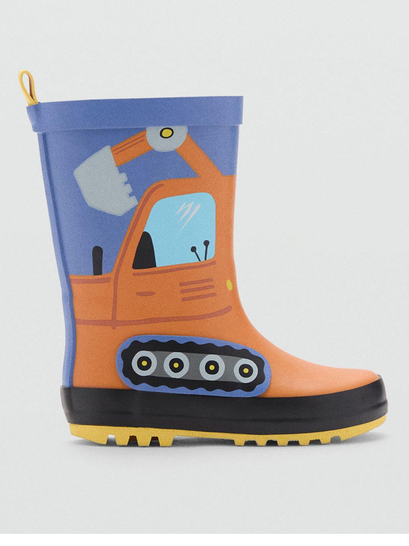 Mango Younger Boys Digger Wellies Blue Very
