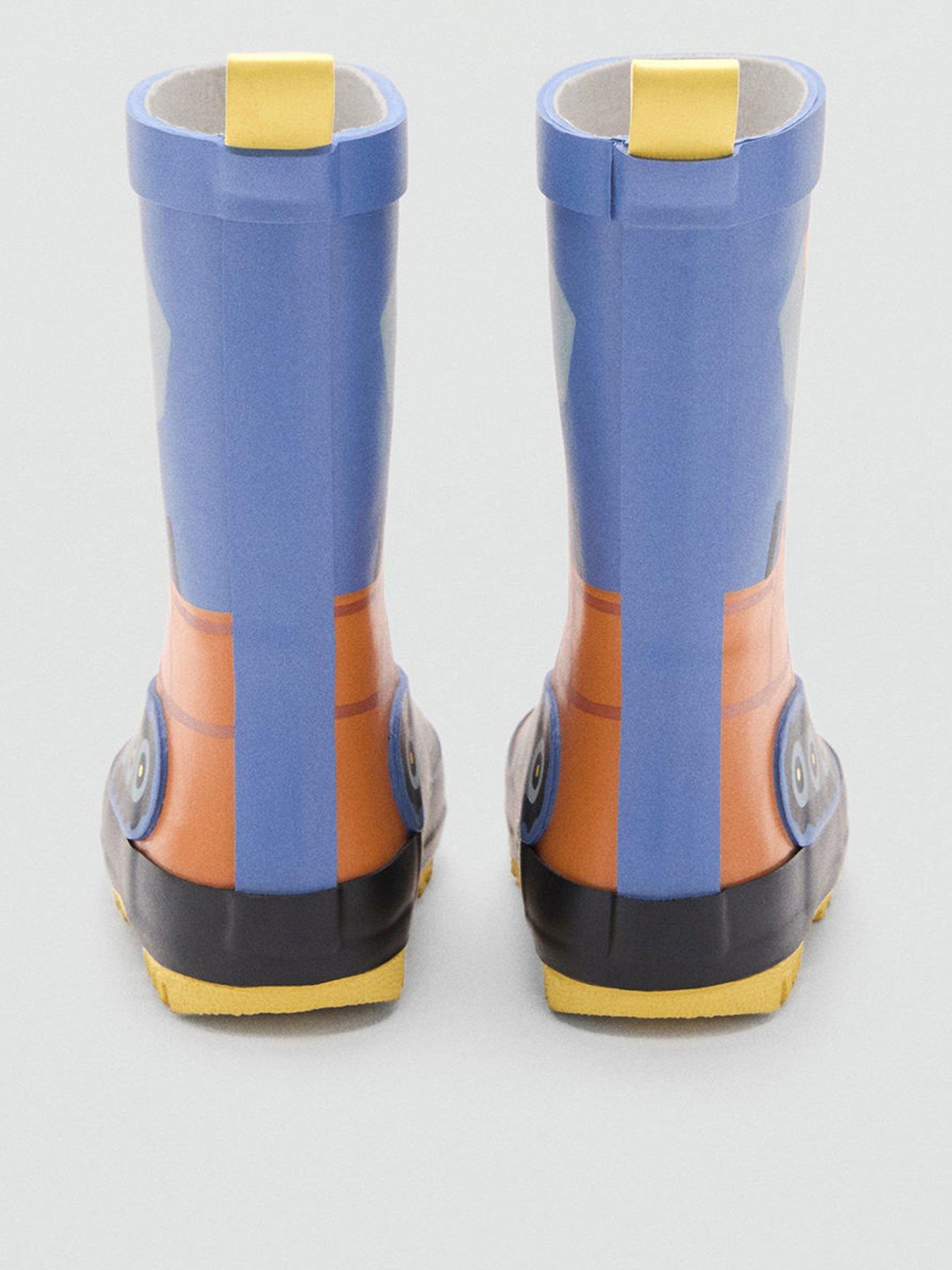 Image 3 of 5 of Mango Younger Boys Digger Wellies - Blue
