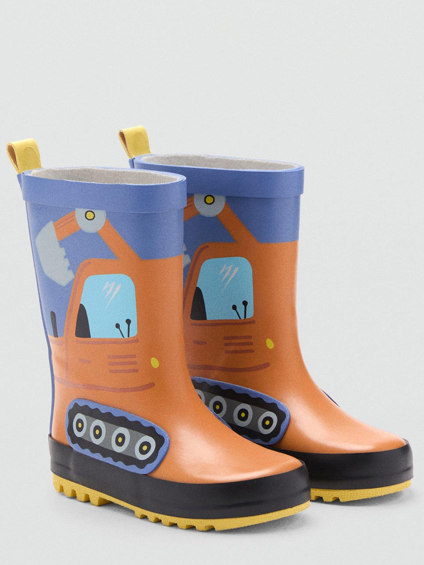 Image 4 of 5 of Mango Younger Boys Digger Wellies - Blue