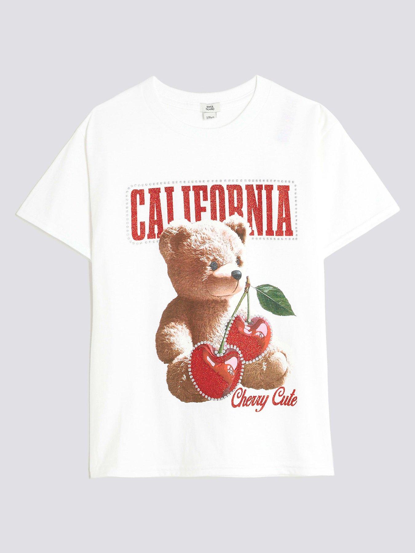 undefined Older Girls California Bear Cherry T-Shirt - White