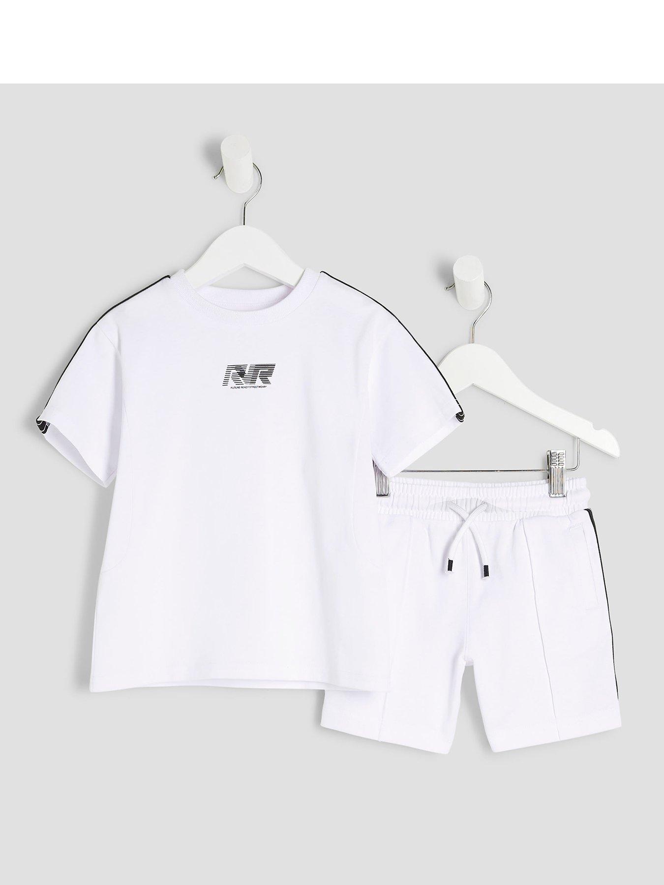 undefined Mini Boys Rr Tapered T-shirt Set - White