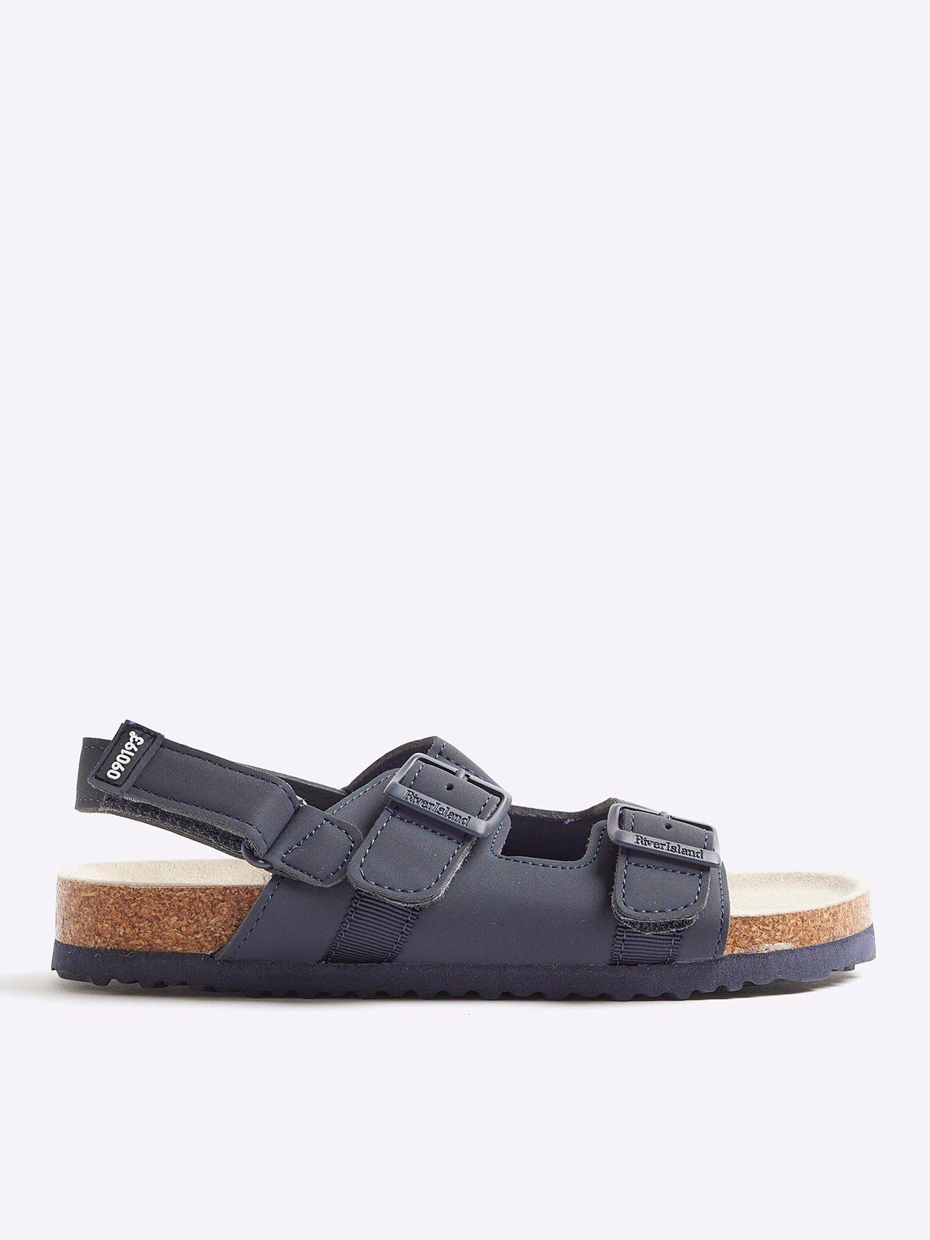 undefined Older Boys Buckle Corkbed Sandals - Navy