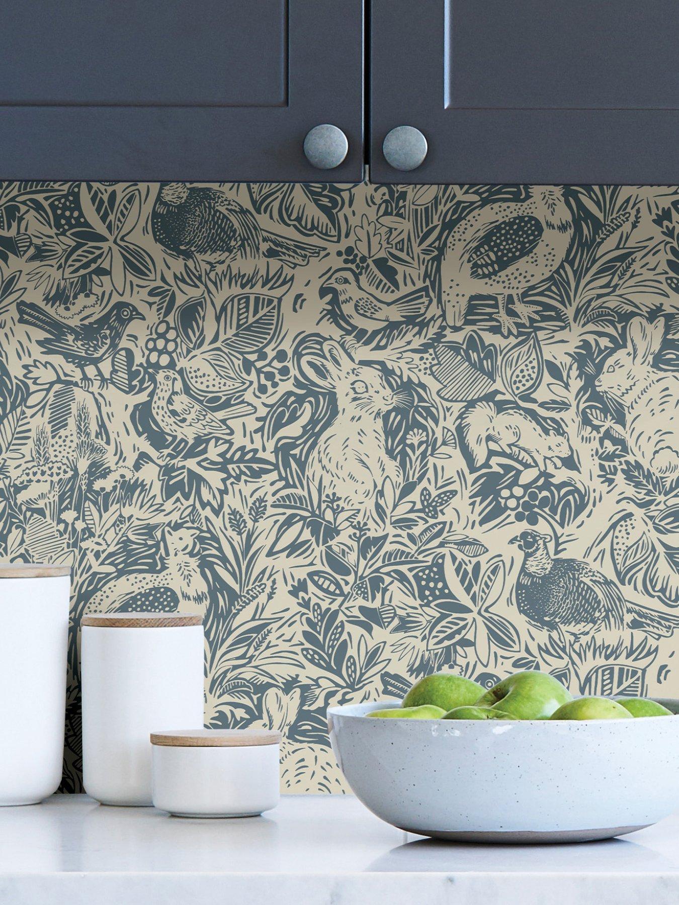 Image 1 of 4 of NuWallpaper Self Adhesive Terrene - Blue