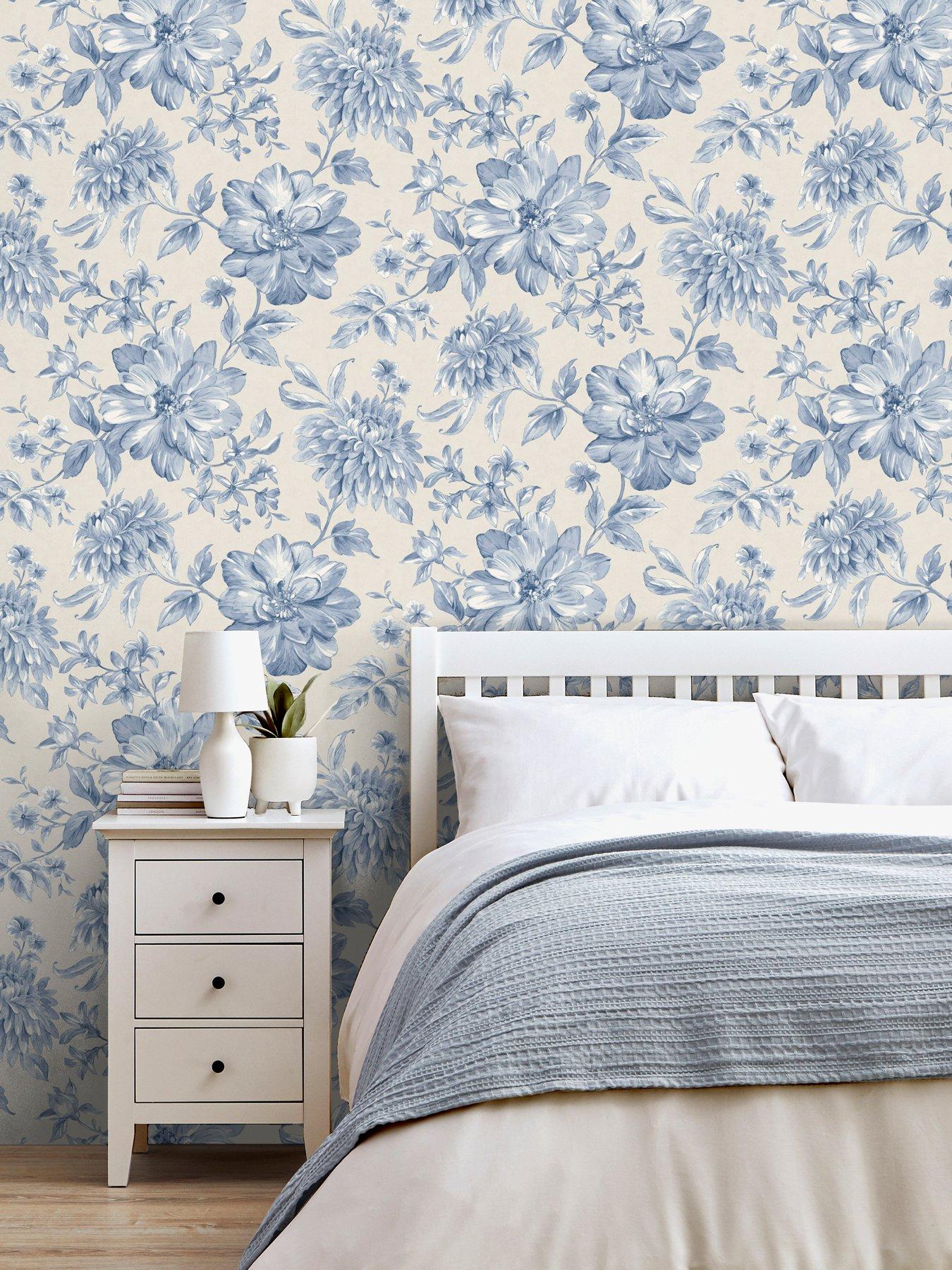 undefined Isabella Floral Wallpaper - Blue