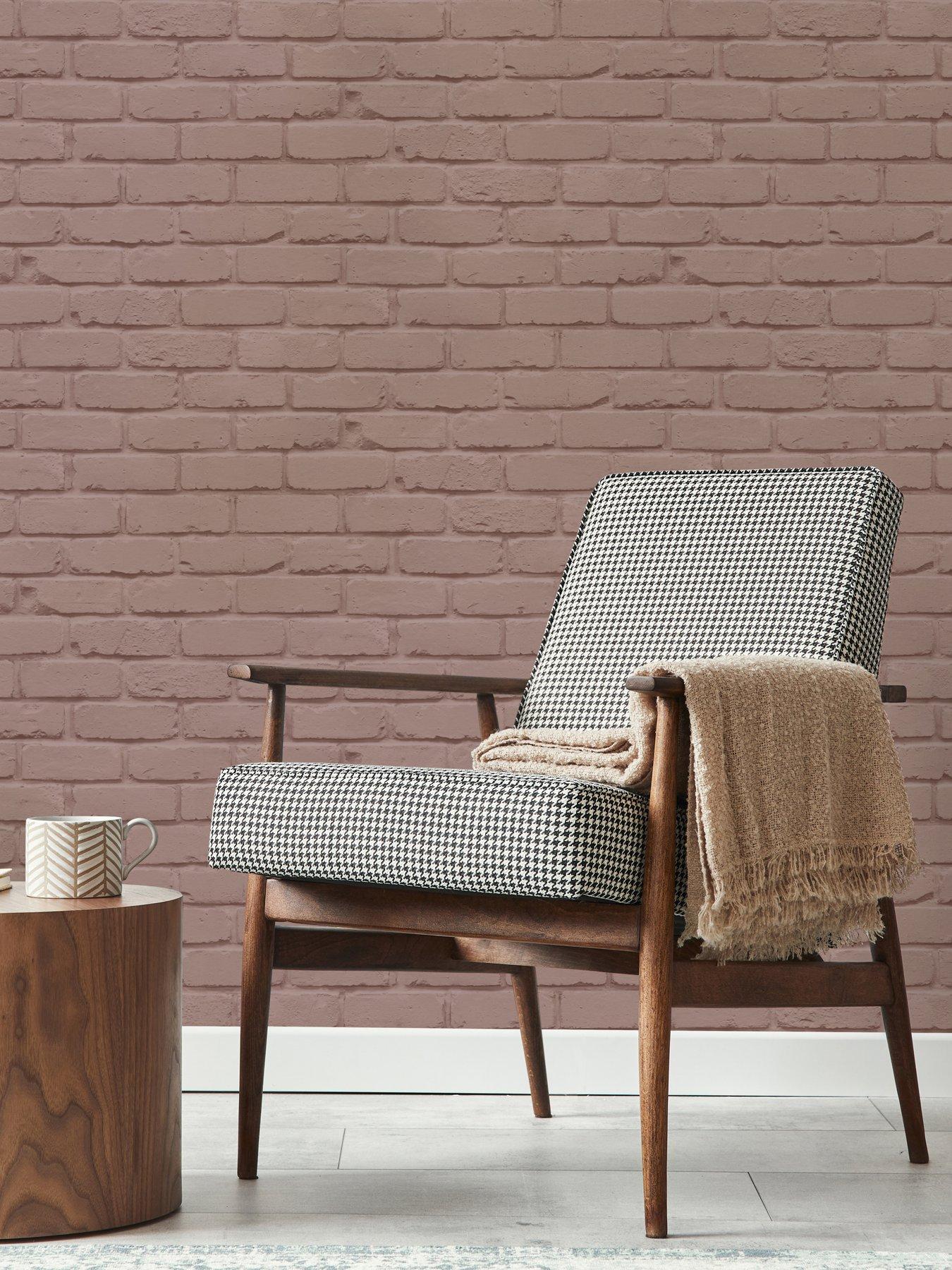 Fine Decor Painted Brick Wallpaper - Pink