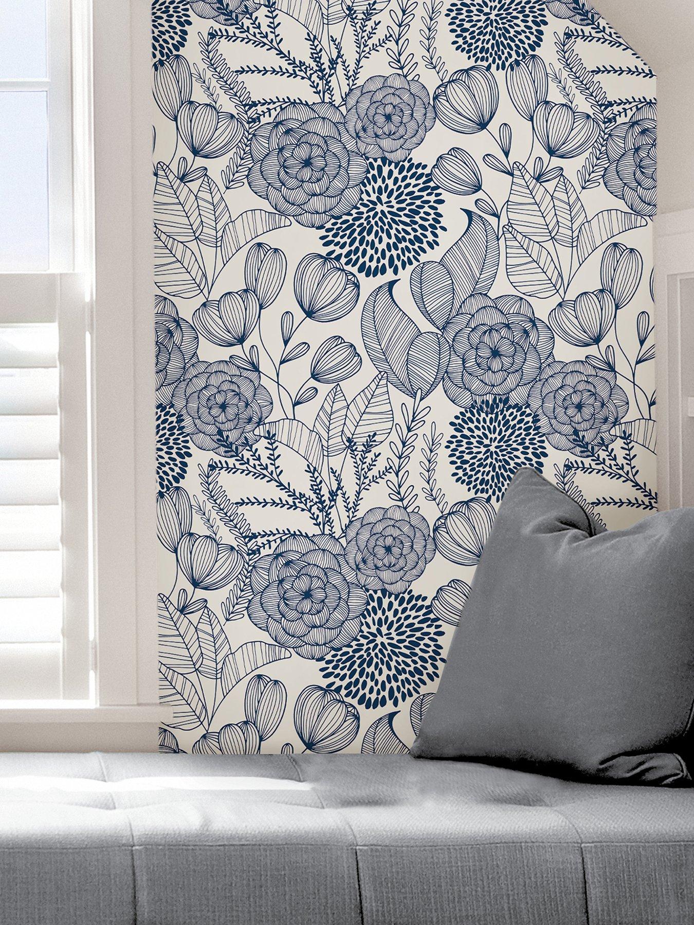 Image 4 of 4 of NuWallpaper Self Adhesive Secret Garden - Blue