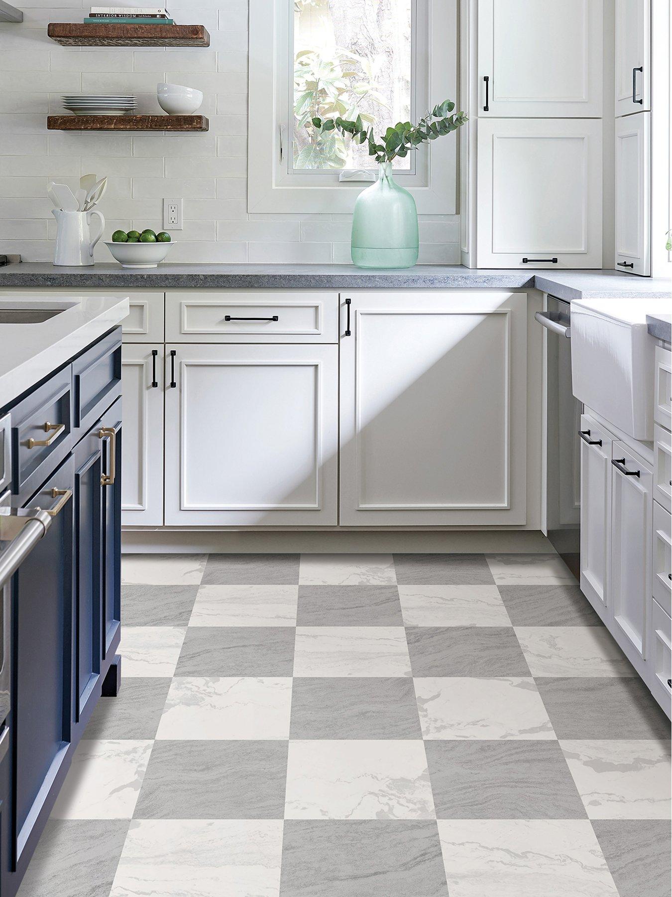 Floor Pops Floorpops Langley Grey Peel  &  Stick Floor Tiles