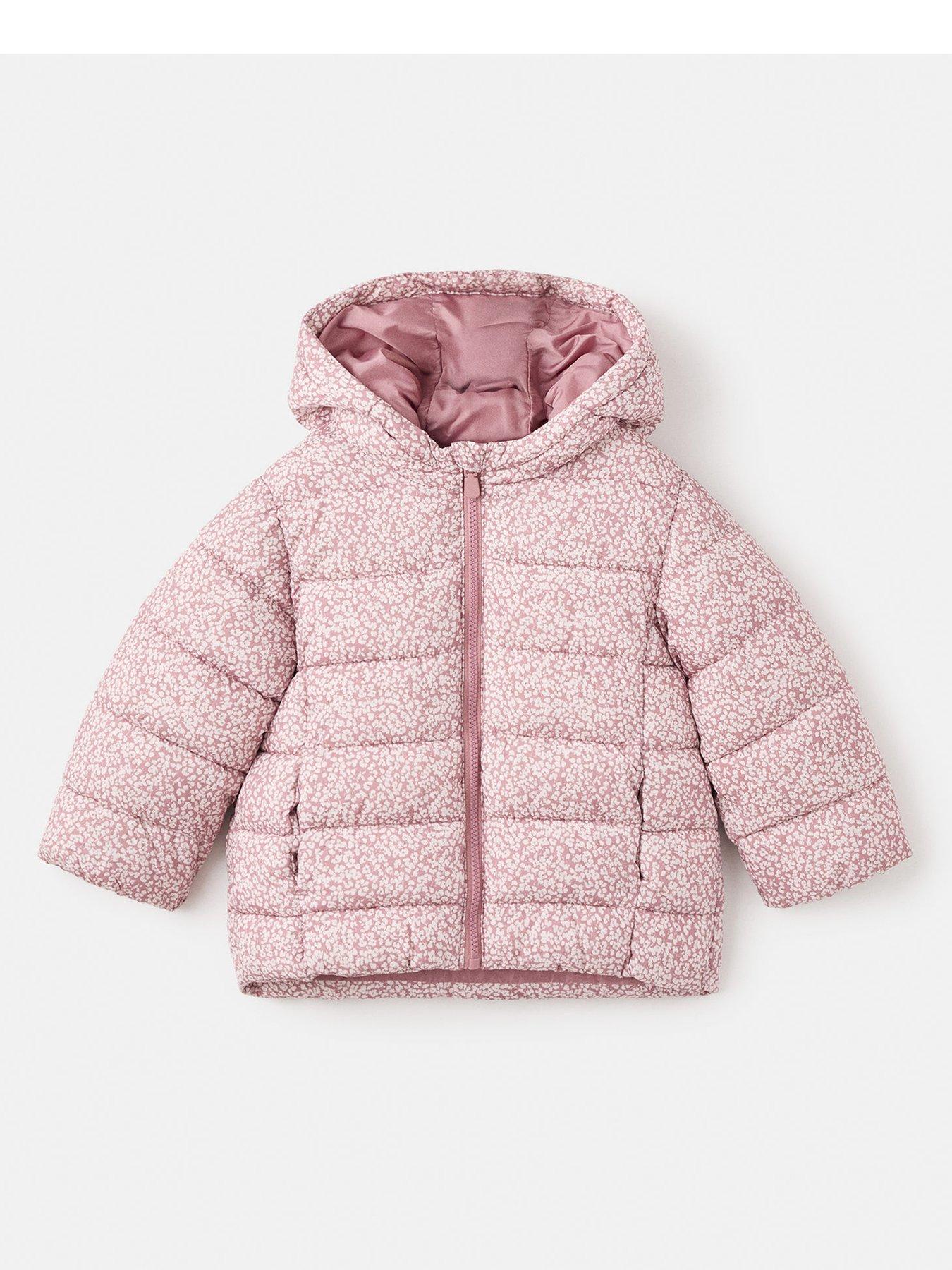 undefined Younger Girls Floral Printed Coat - Pink