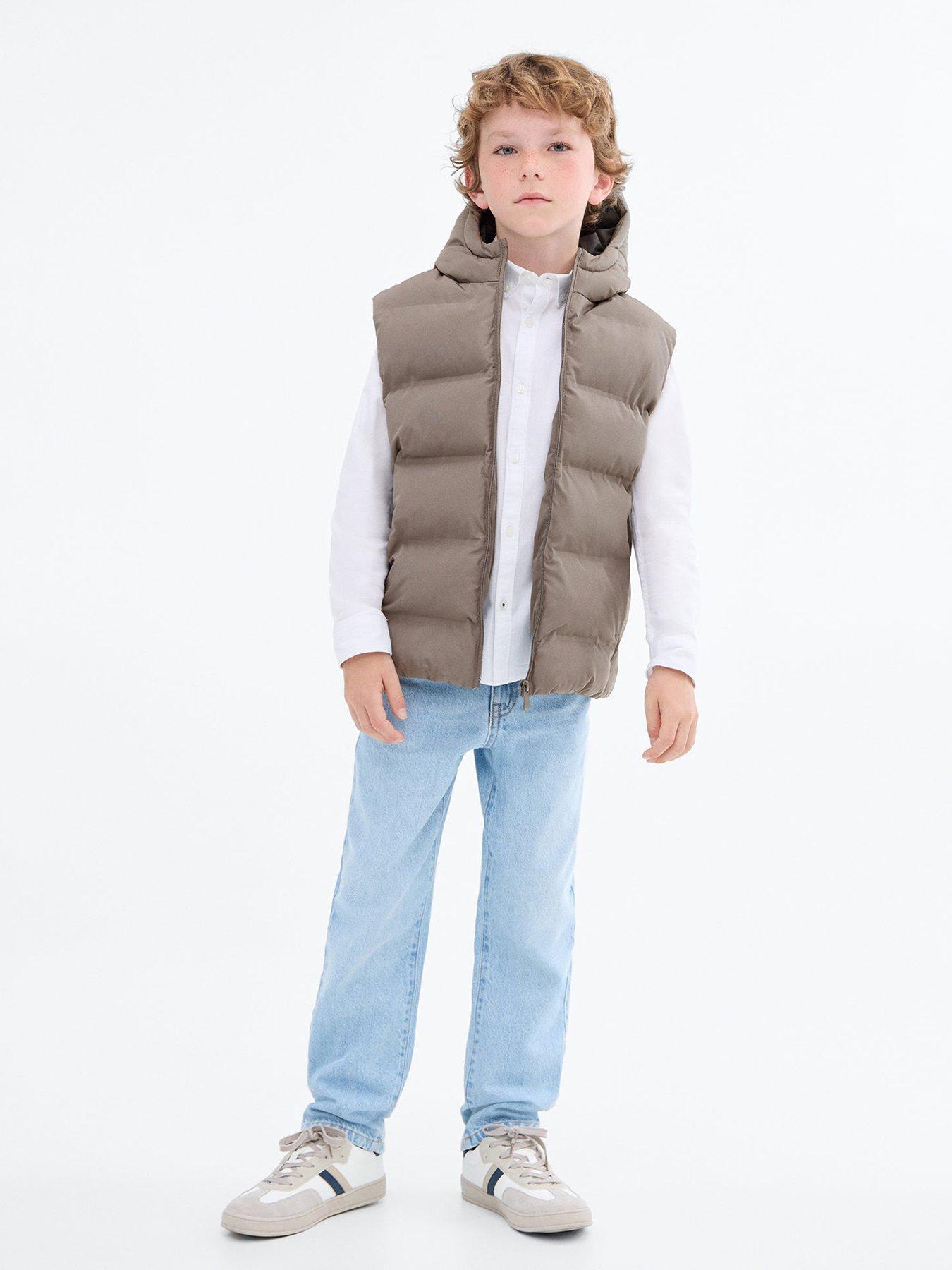 undefined Boys Hooded Gilet - Light Brown
