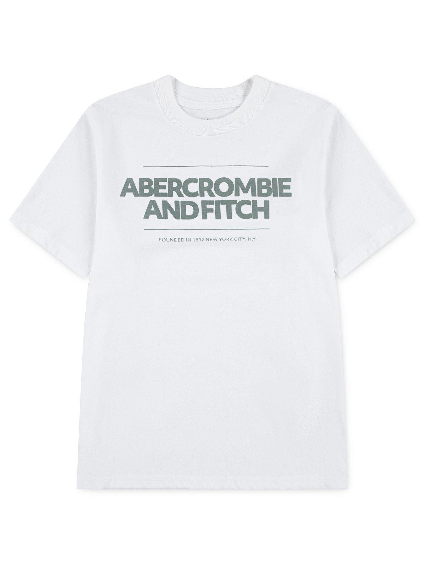 Abercrombie & Fitch Boys Cinder Block Short Sleeve T-Shirt - White